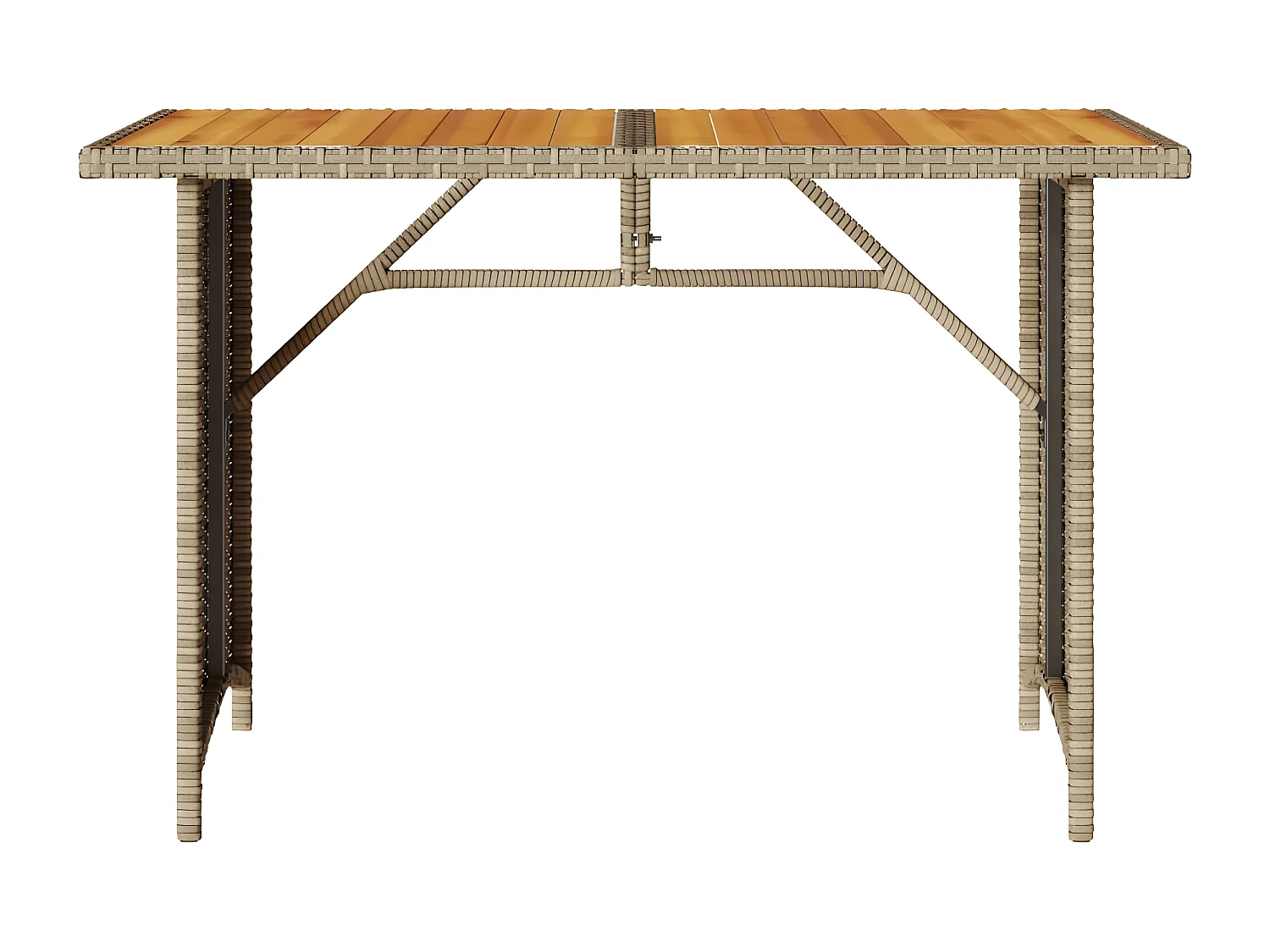 Ensemble à manger de jardin et coussins 2 pcs beige poly rotin