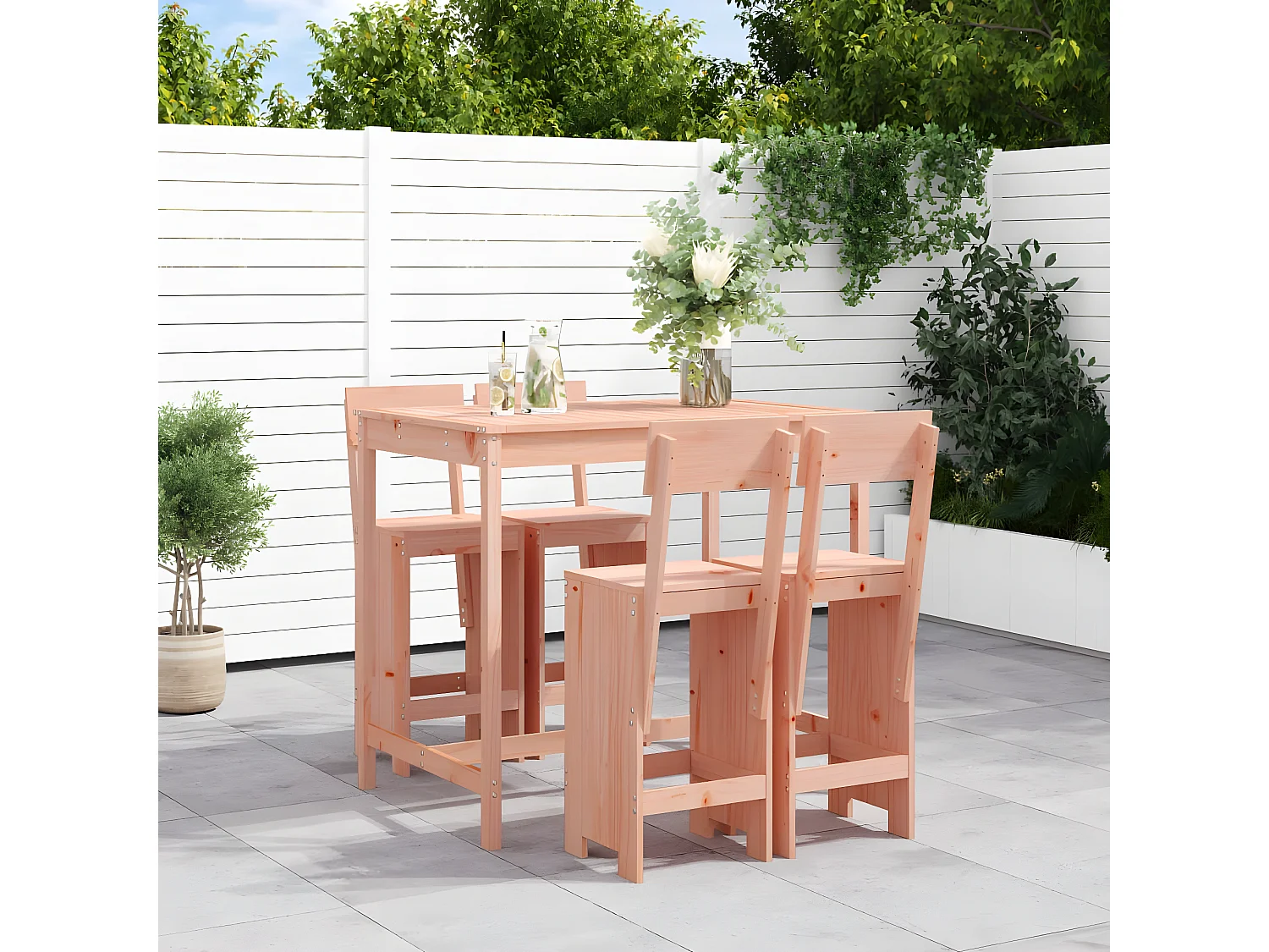 Ensemble de bar de jardin 5 pcs bois massif de Douglas