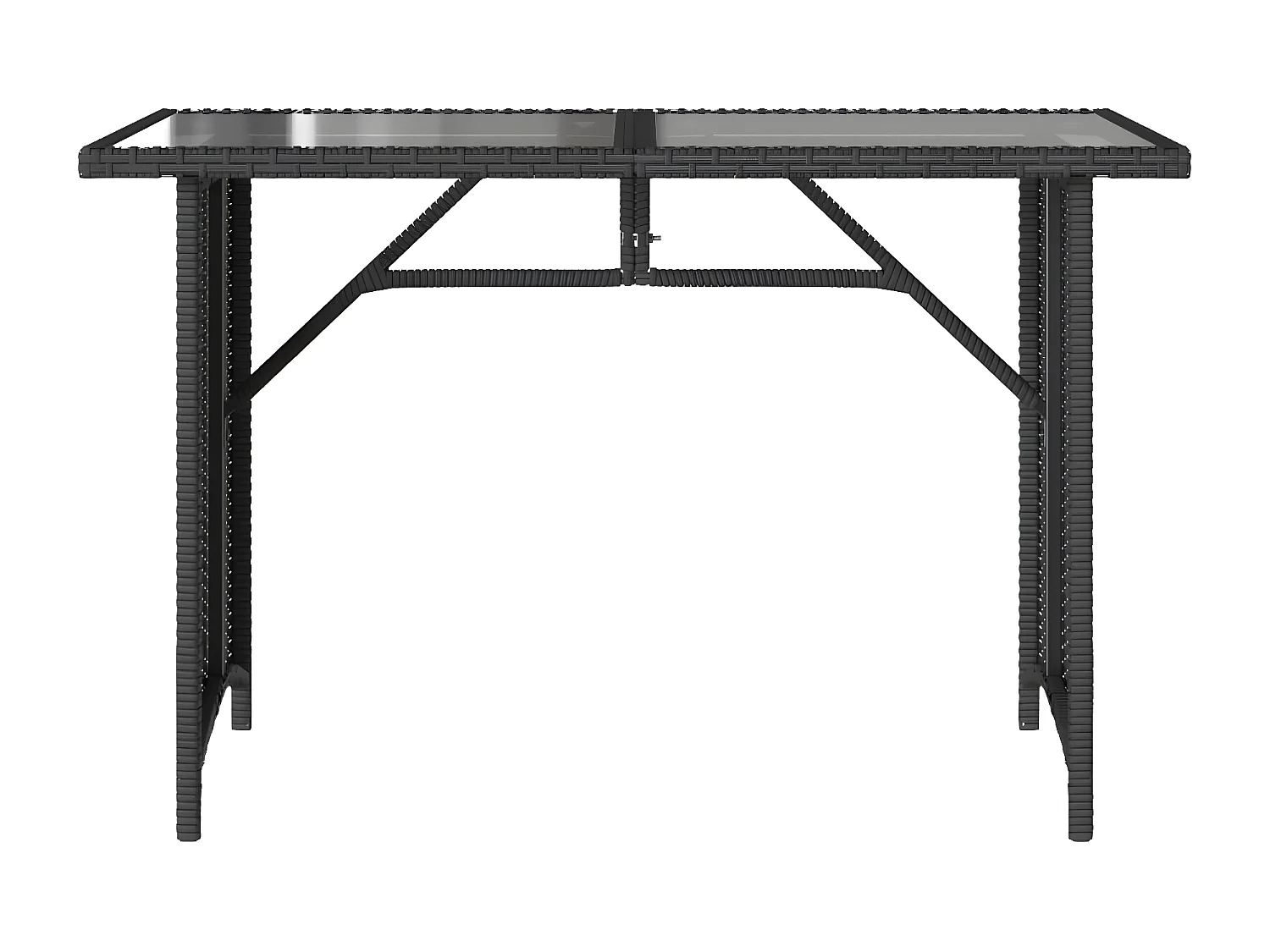 Ensemble à manger de jardin coussins 2pcs noir résine tressée