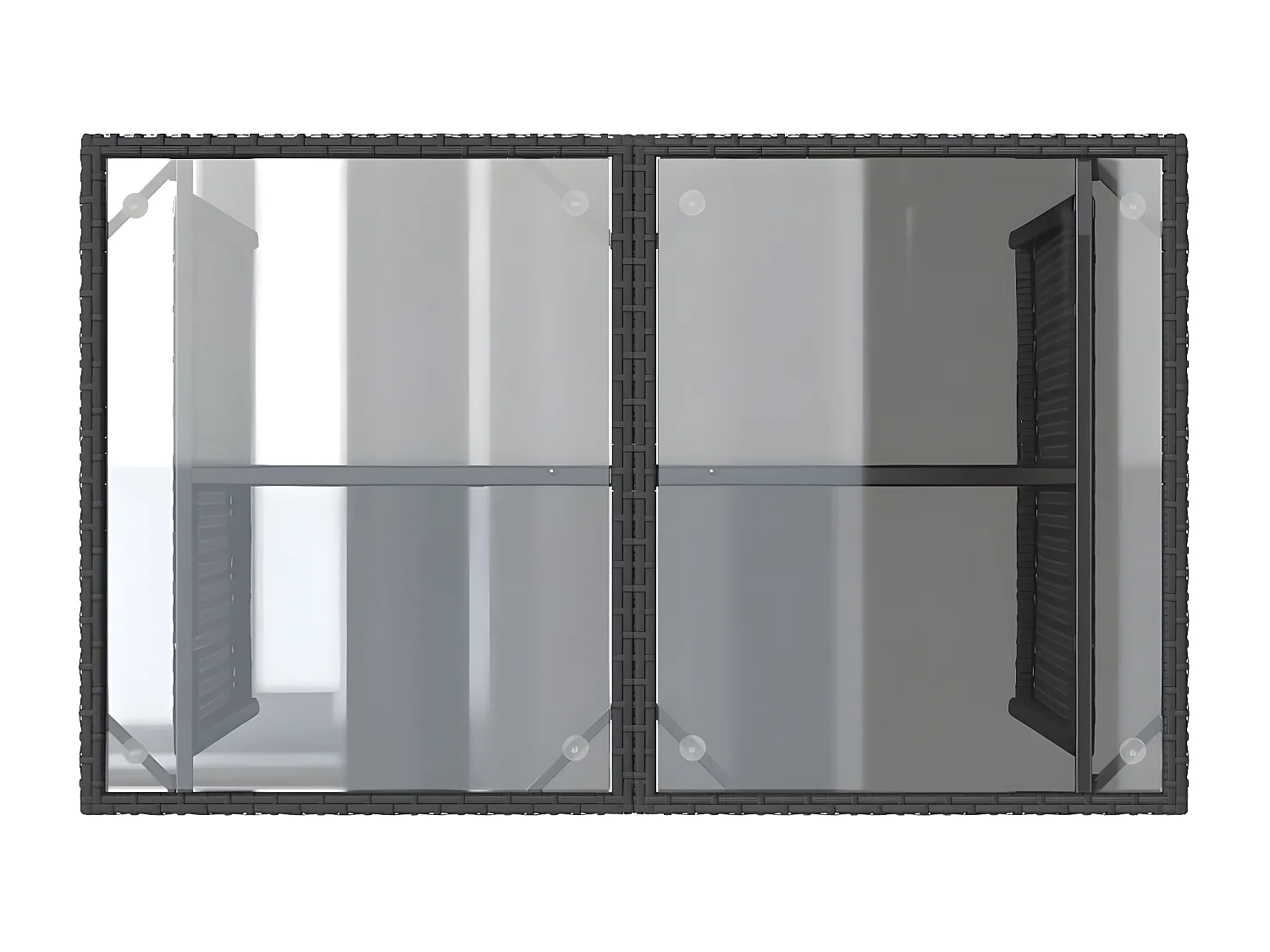 Ensemble à manger de jardin coussins 2pcs noir résine tressée