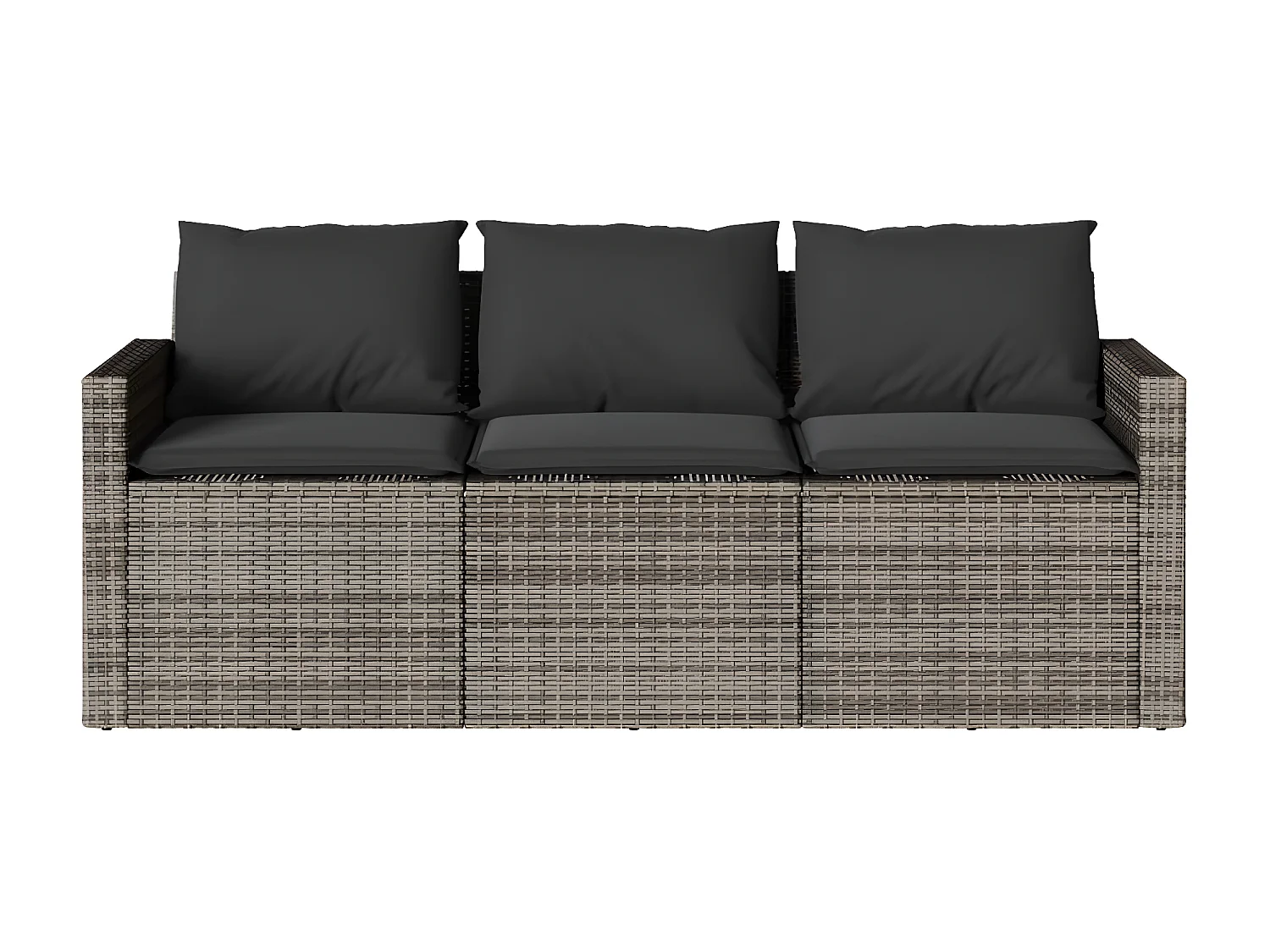 Ensemble à manger de jardin et coussins 2 pcs gris rotin