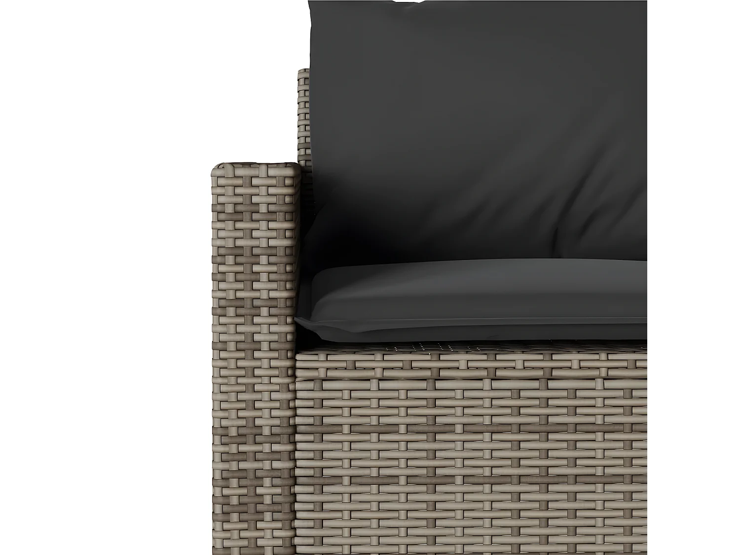 Ensemble à manger de jardin et coussins 2 pcs gris rotin