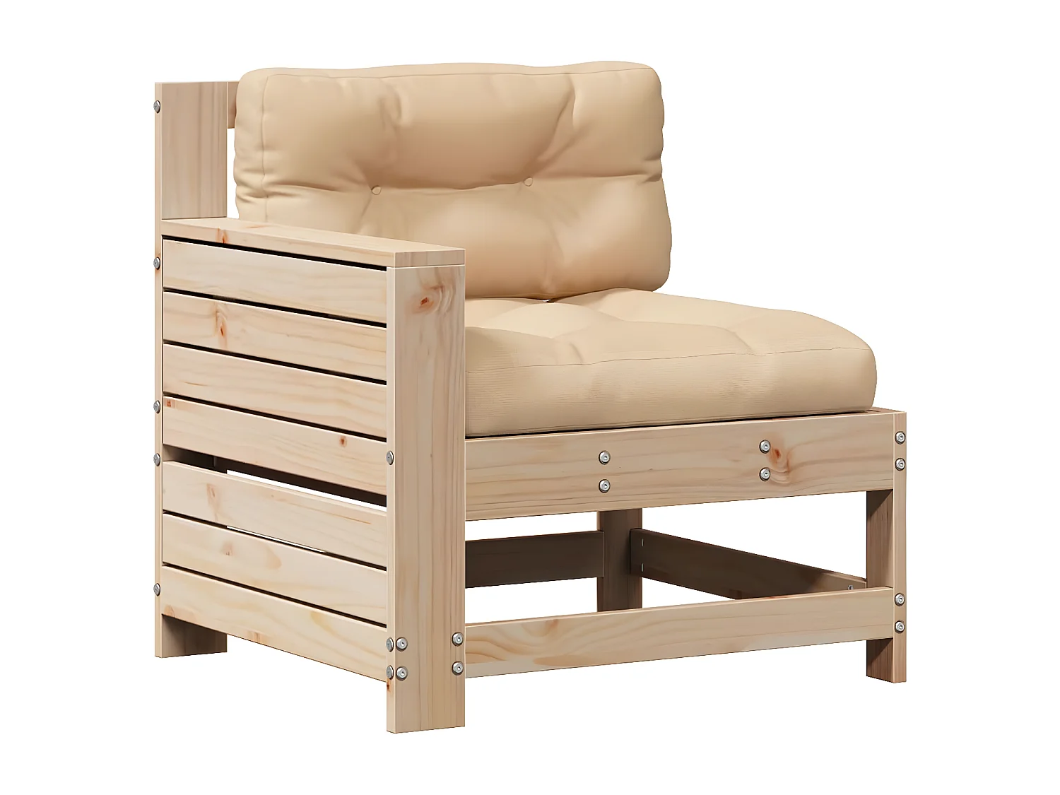 Salon de jardin 4 pcs avec coussins Bois de pin massif