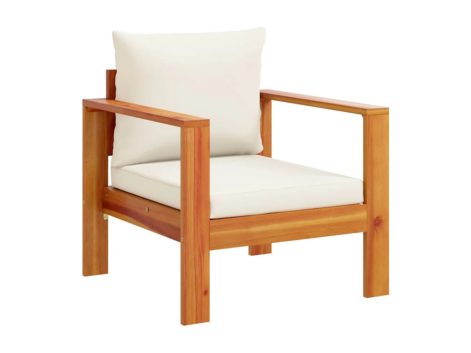 Salon de jardin avec coussins 4 pcs bois d'acacia massif