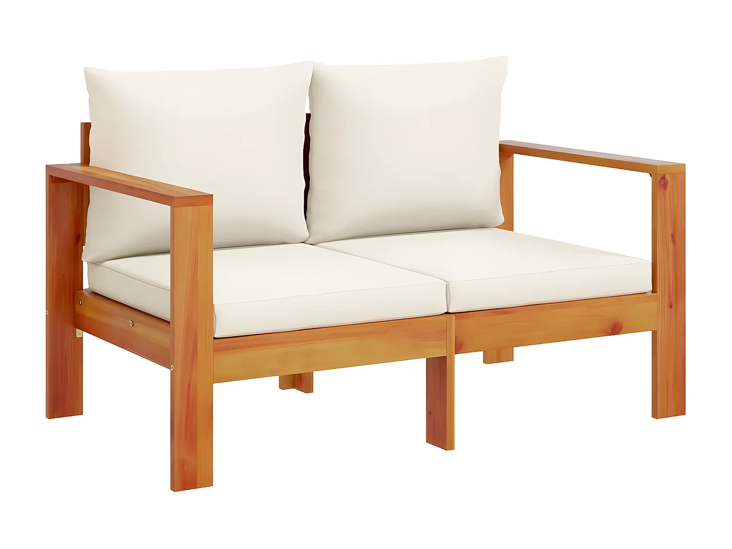 Salon de jardin avec coussins 4 pcs bois d'acacia massif