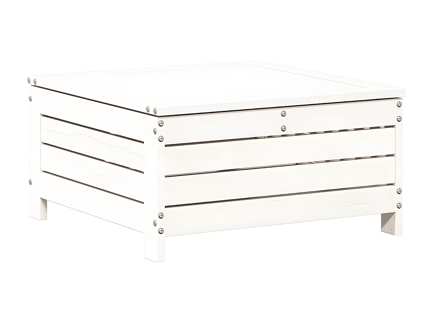 Salon de jardin 7 pcs Blanc Bois de pin massif