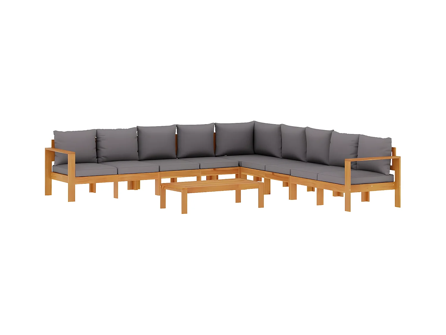 Salon de jardin avec coussins 6 pcs bois d'acacia solide