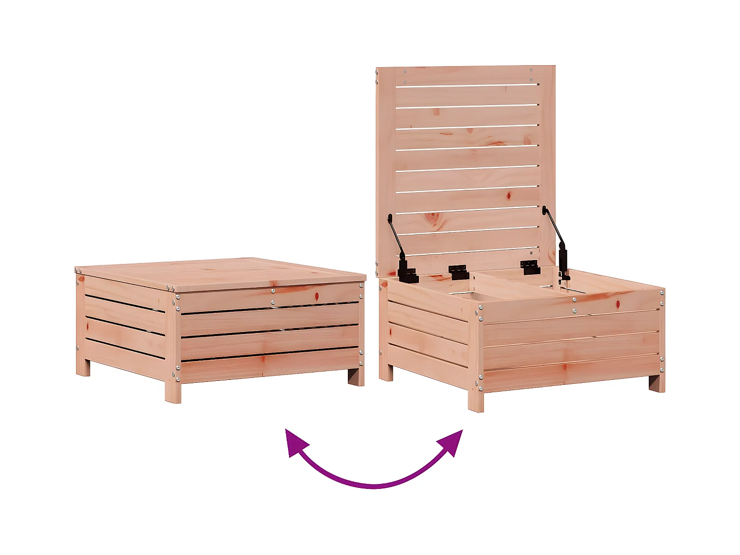 Salon de jardin 6 pcs avec coussins bois massif Douglas