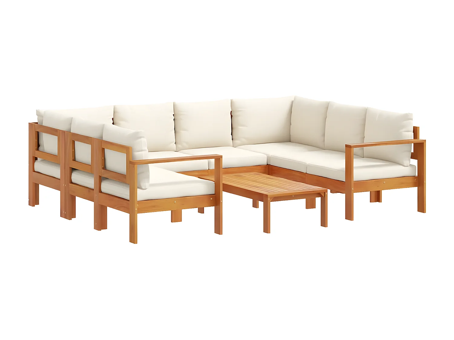 vidaXL Set de sofás de jardín con cojines 6 pzas madera maciza acacia