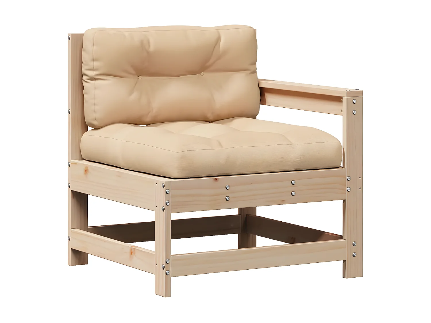 Salon de jardin 3 pcs avec coussins Bois de pin massif