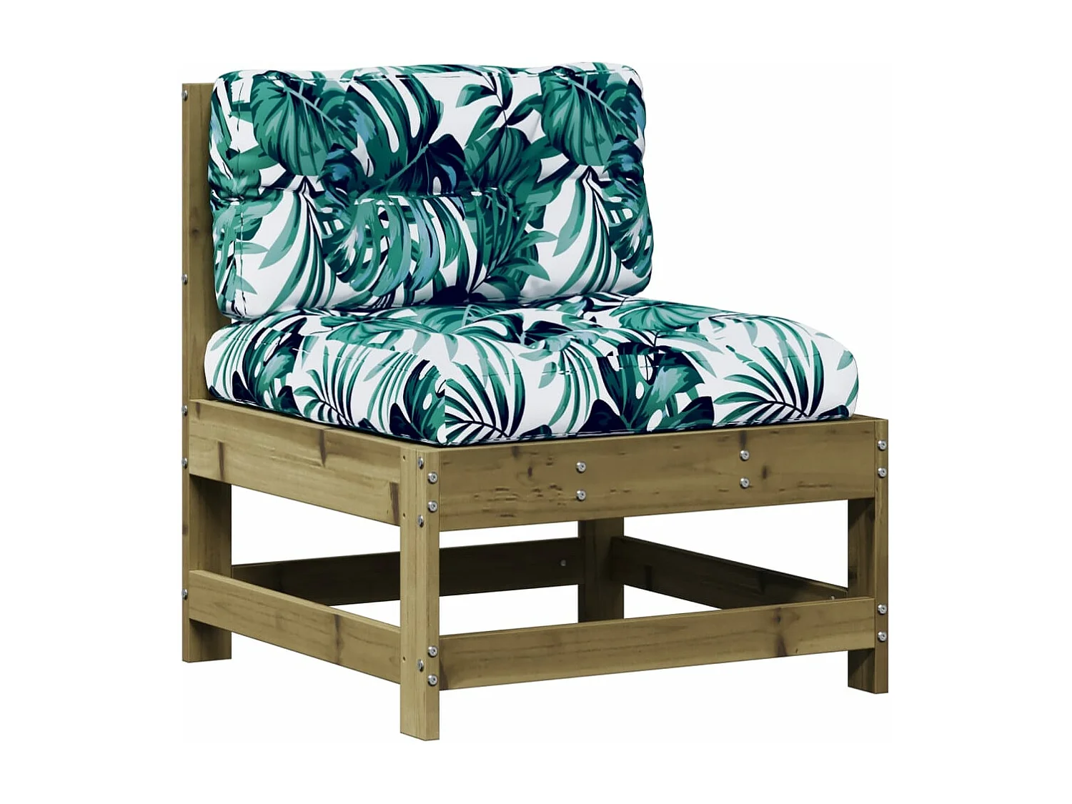 Salon de jardin 4 pcs avec coussins bois de pin imprégné