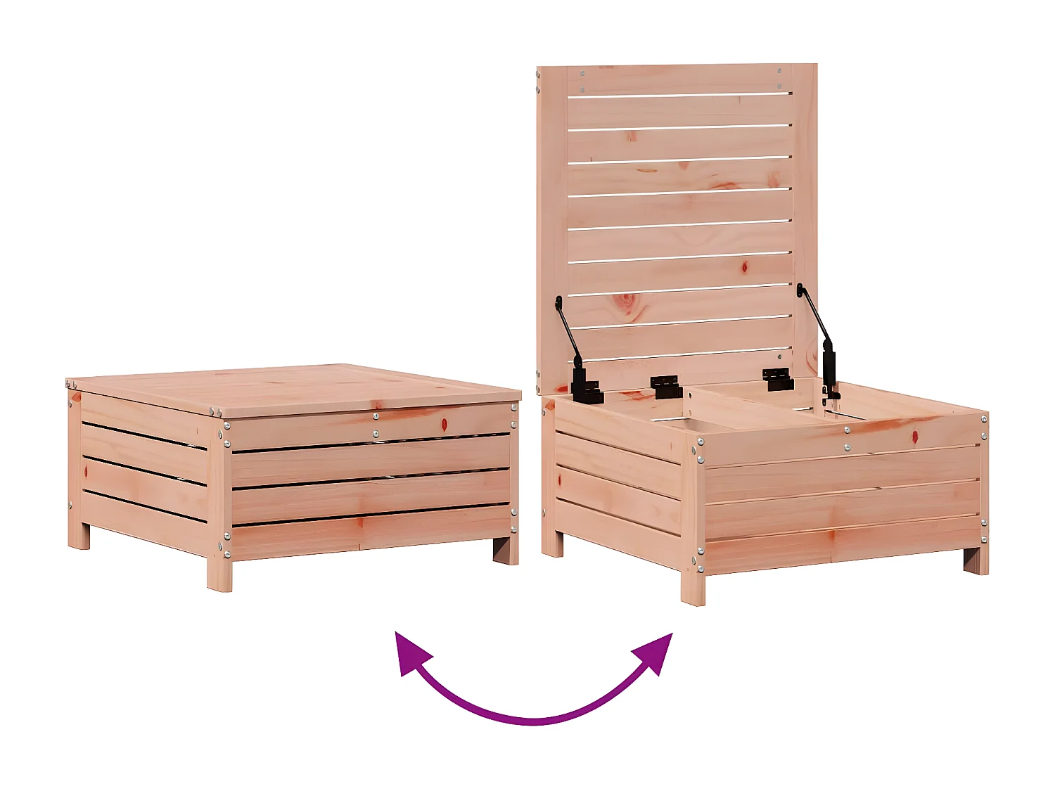 Salon de jardin 5 pcs avec coussins bois massif douglas