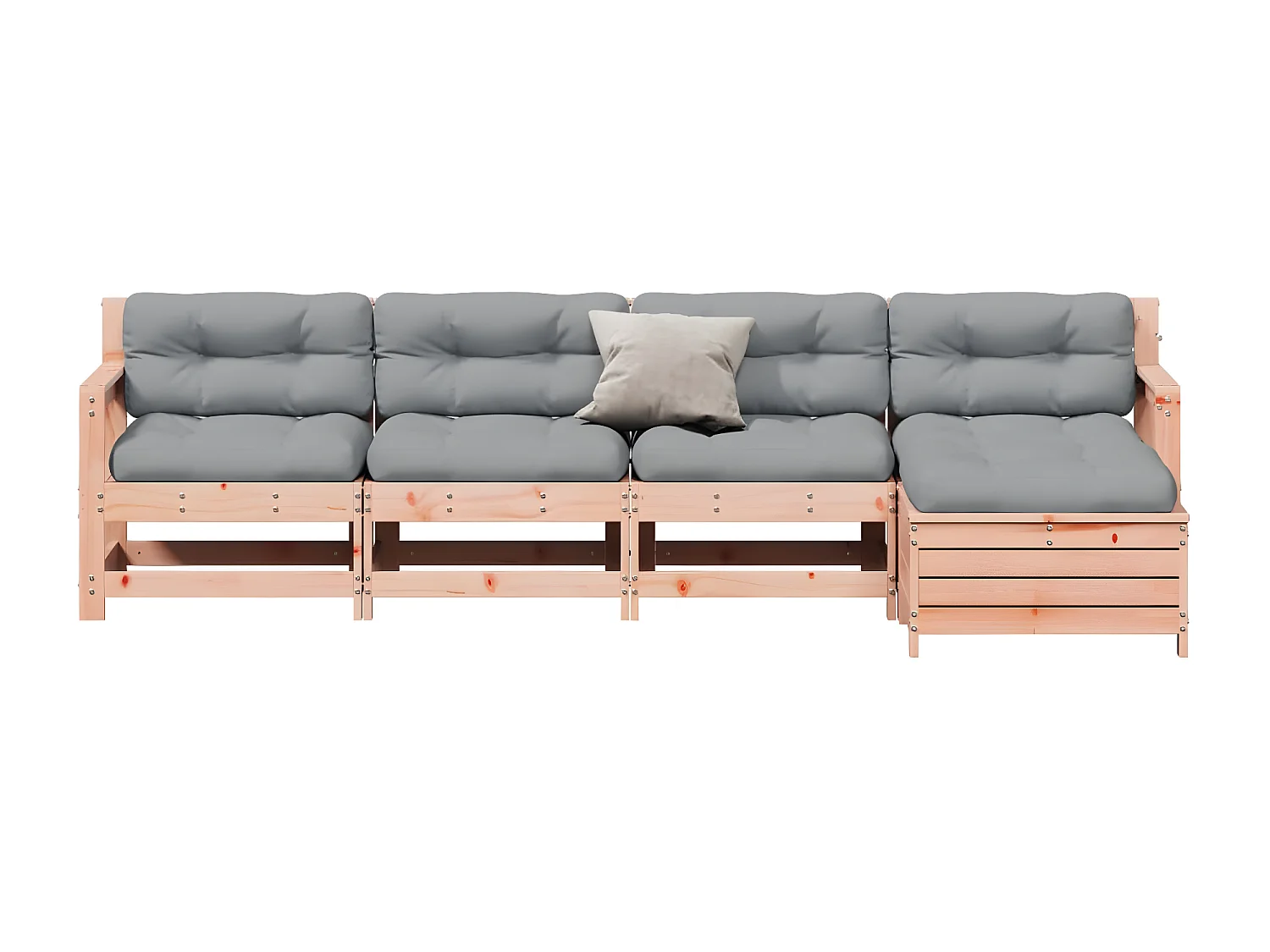 Salon de jardin 5 pcs avec coussins bois massif douglas