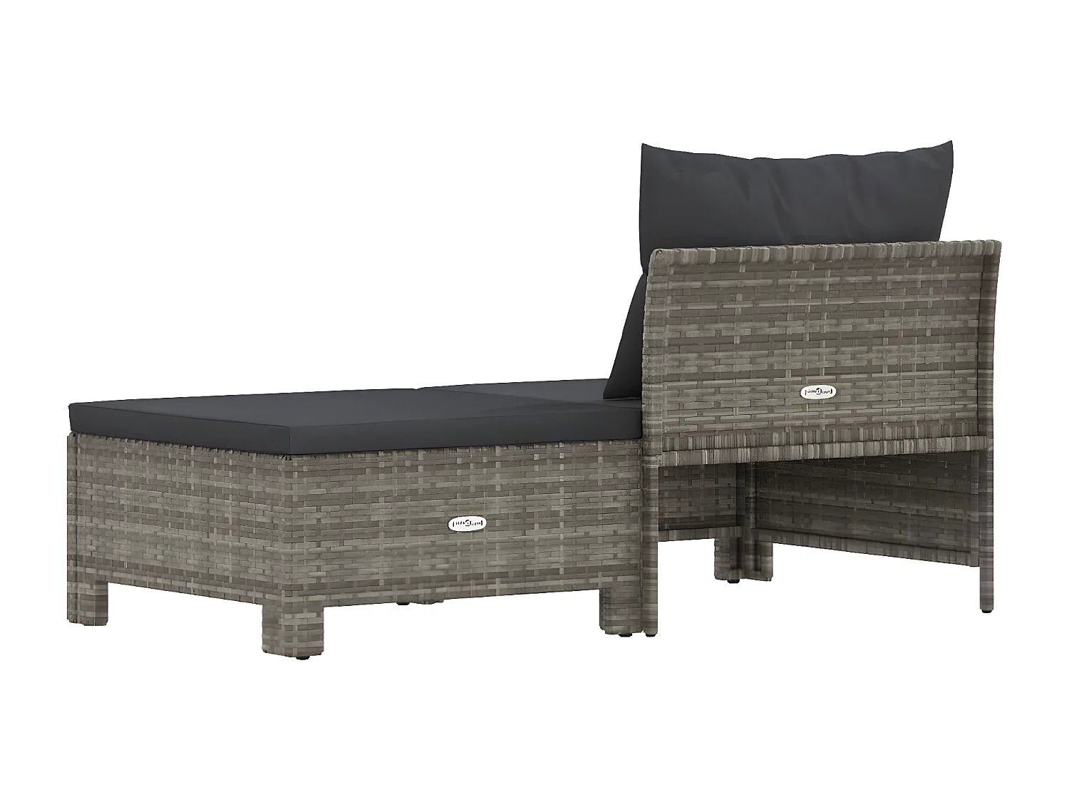 Salon de jardin 2 pcs avec coussins Gris Résine tressée