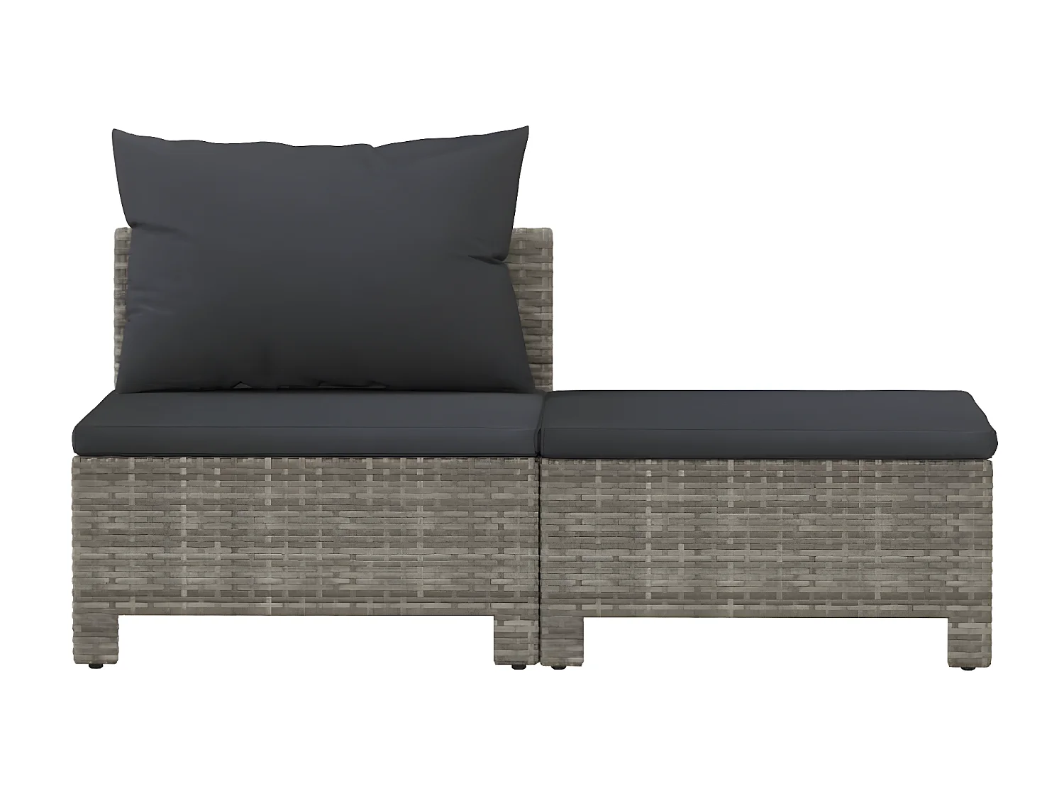 Salon de jardin 2 pcs avec coussins Gris Résine tressée