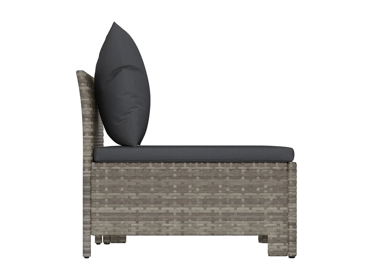 Salon de jardin 2 pcs avec coussins Gris Résine tressée