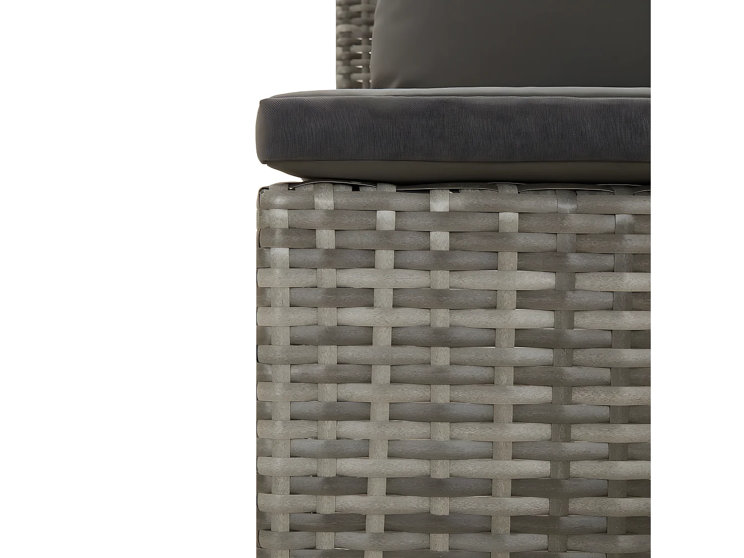 Salon de jardin 2 pcs avec coussins Gris Résine tressée