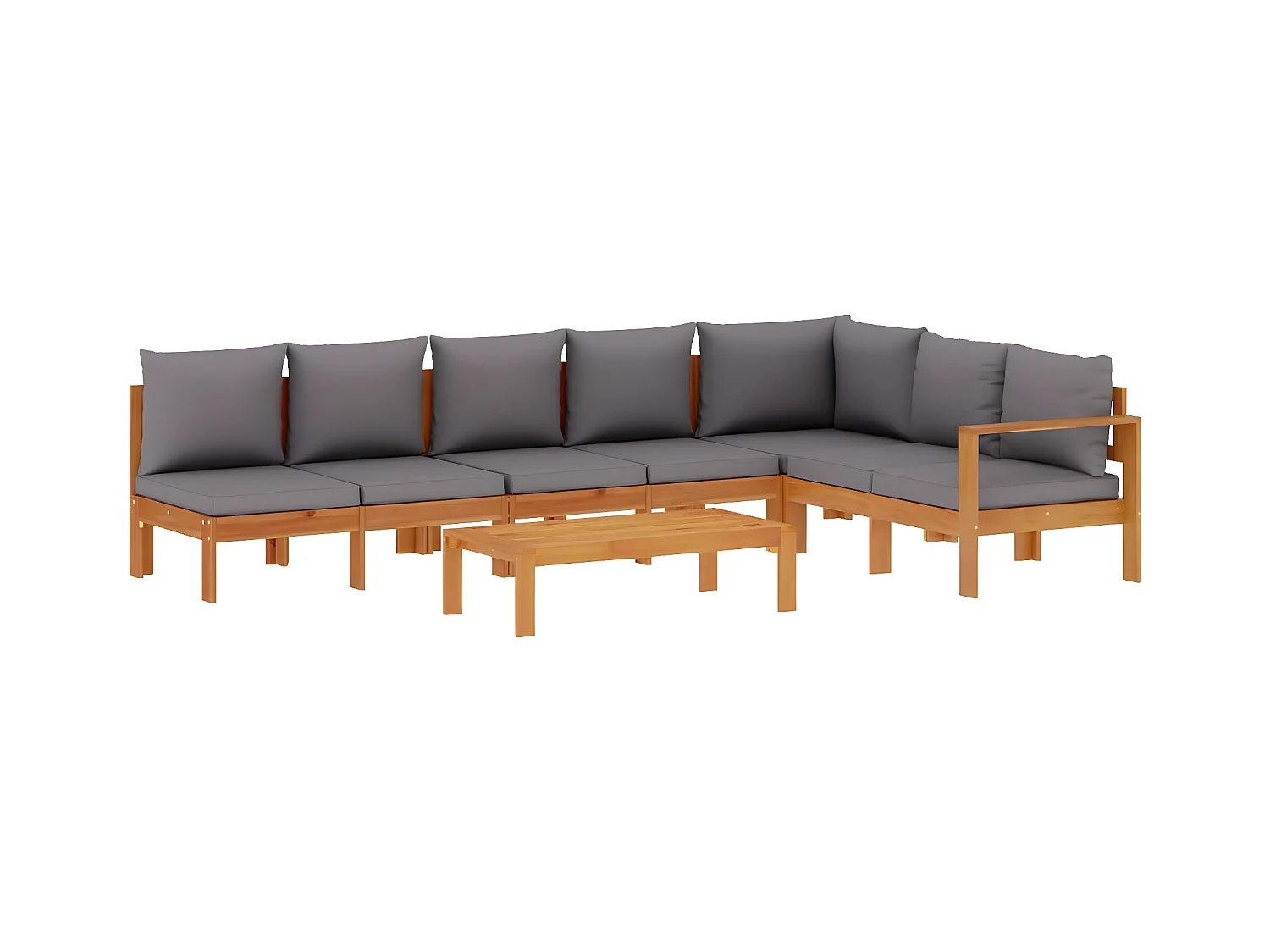 Salon de jardin avec coussins 5 pcs Bois d'acacia solide