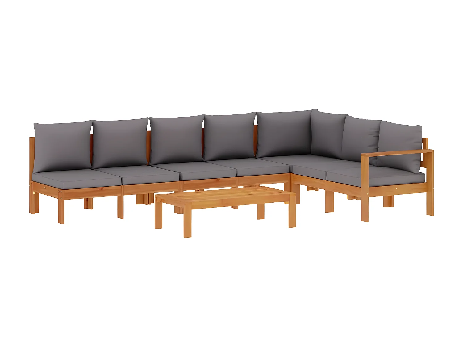 Salon de jardin avec coussins 5 pcs Bois d'acacia solide