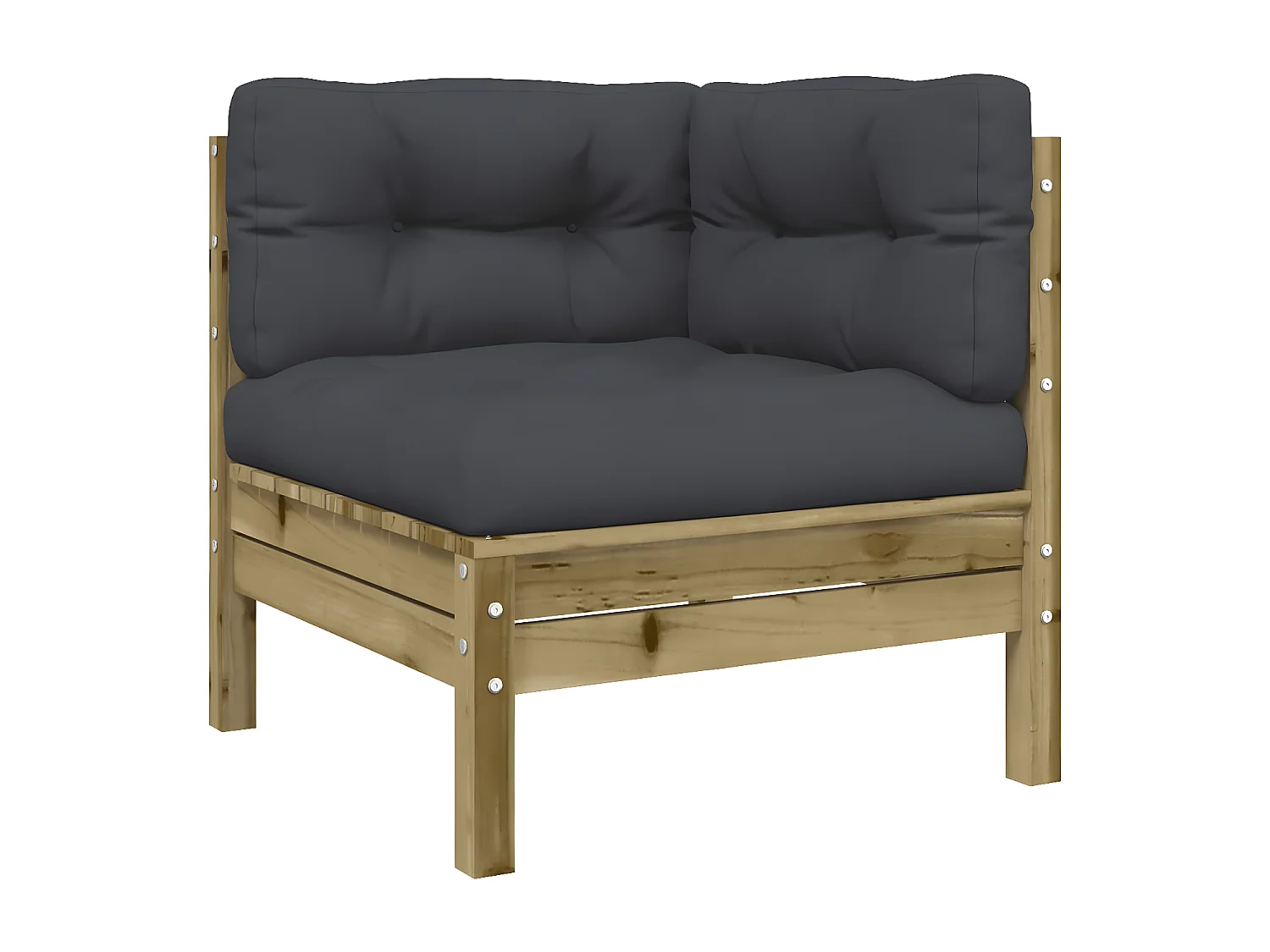 Salon de jardin 7 pcs avec coussins bois de pin imprégné