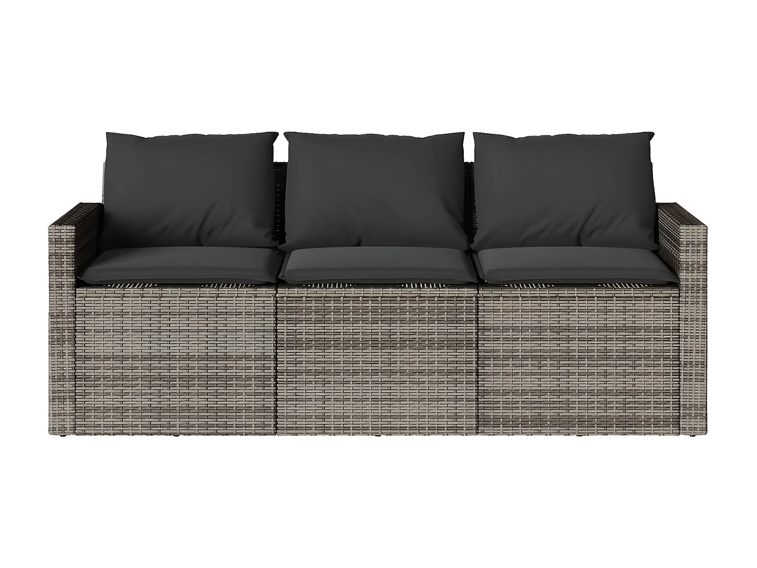 Ensemble à manger de jardin et coussins 2 pcs gris rotin