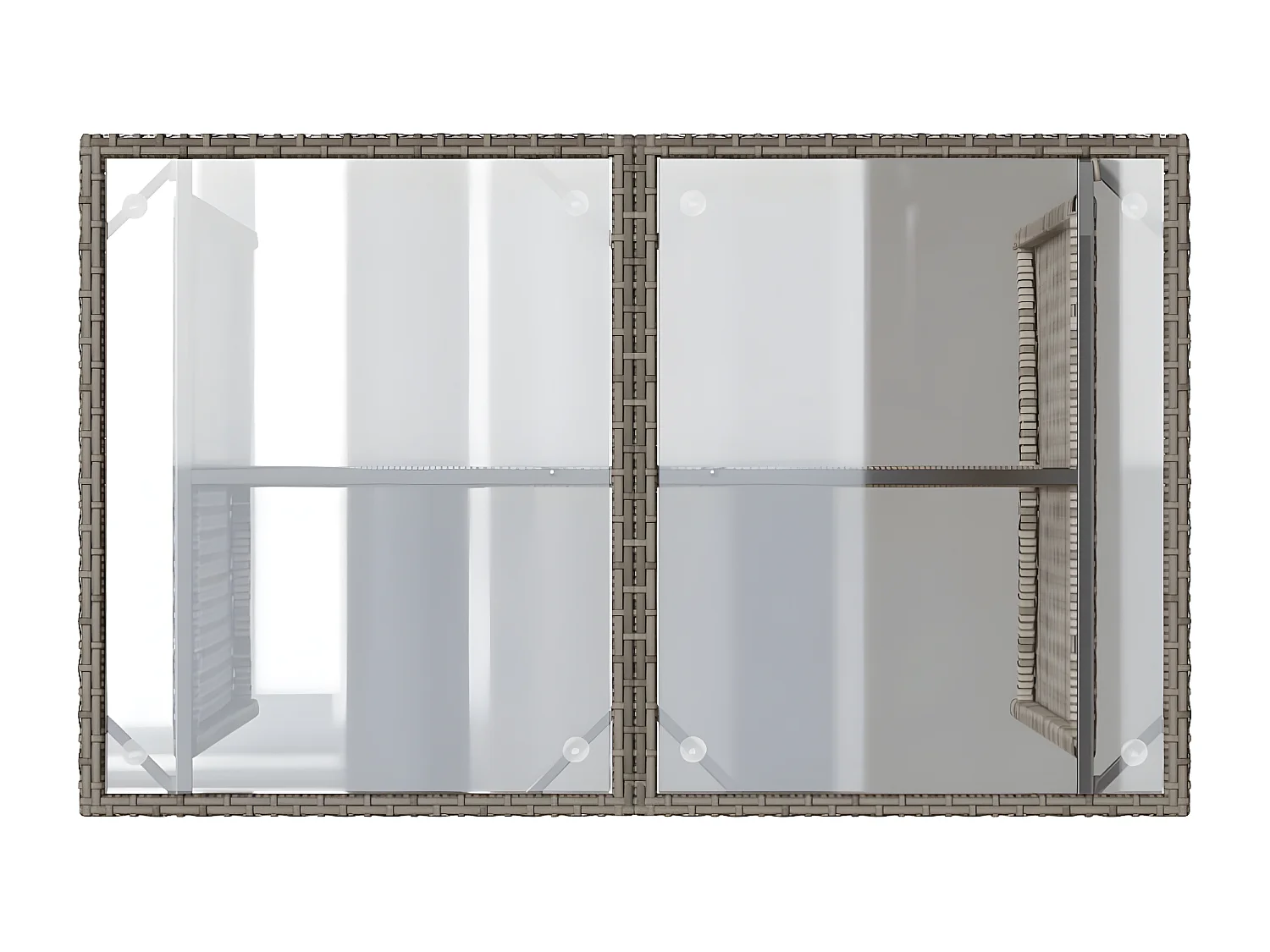 Ensemble à manger de jardin et coussins 2 pcs gris rotin