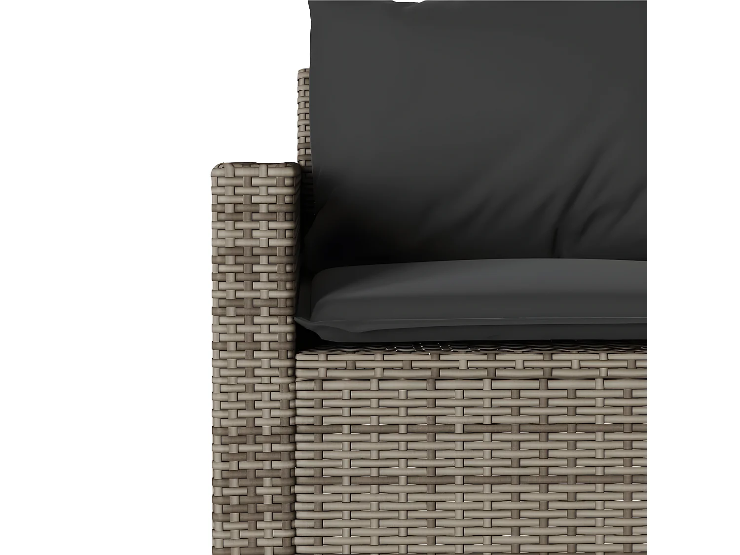 Ensemble à manger de jardin et coussins 2 pcs gris rotin