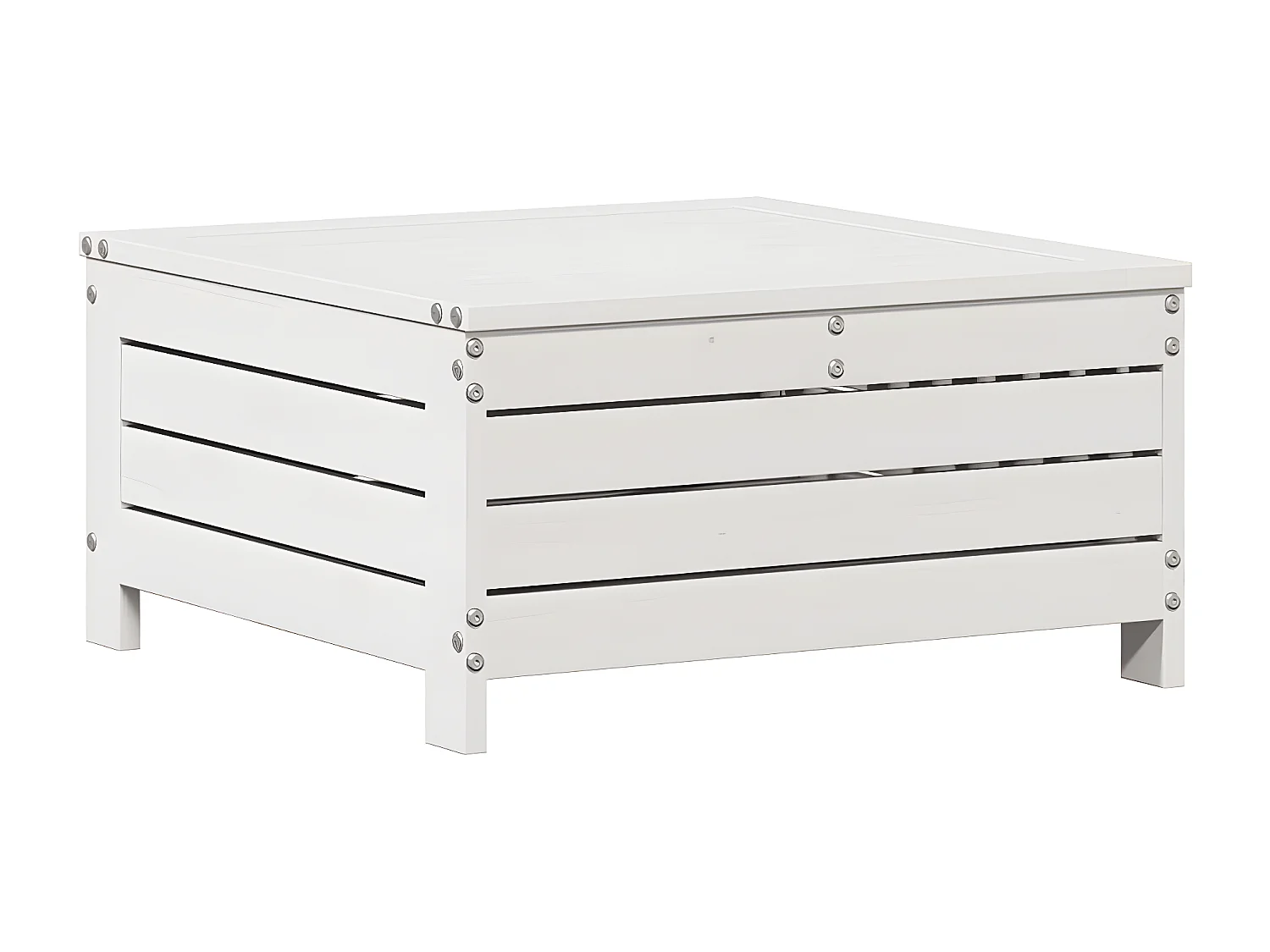 Salon de jardin avec coussins 6 pcs blanc bois de pin massif