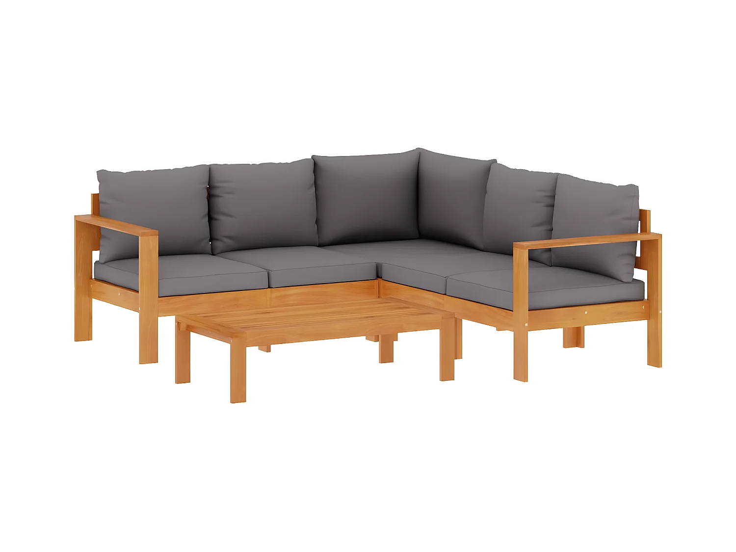 Salon de jardin avec coussins 4 pcs bois d'acacia massif