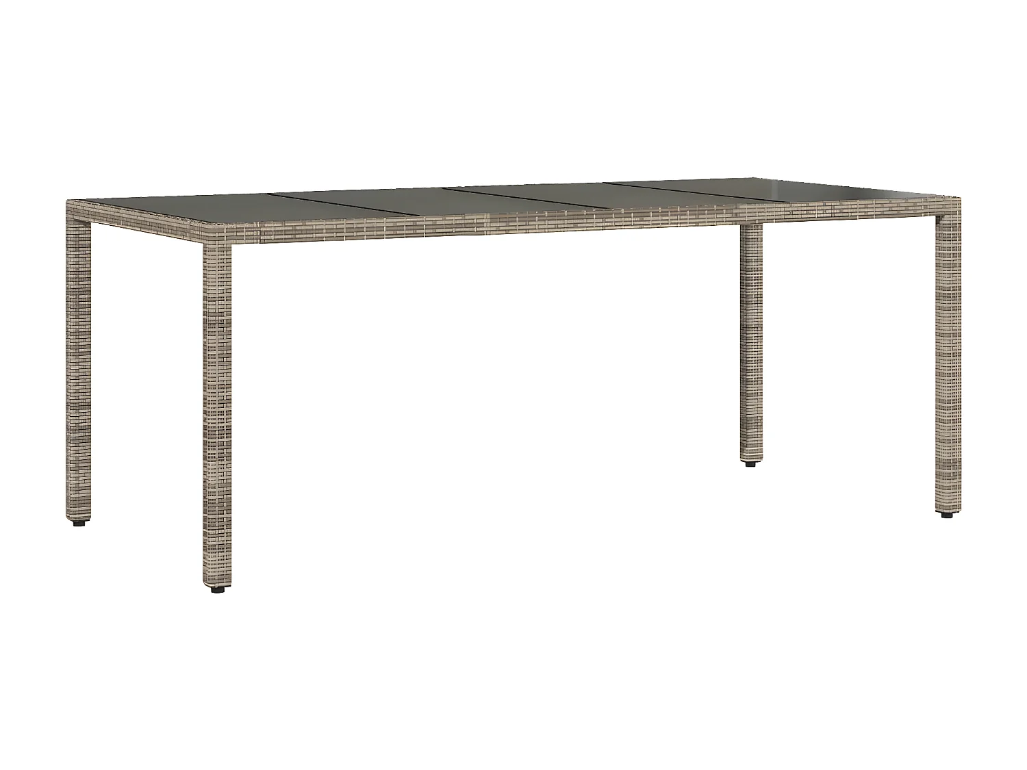 Ensemble à manger de jardin et coussins 9 pcs gris rotin verre