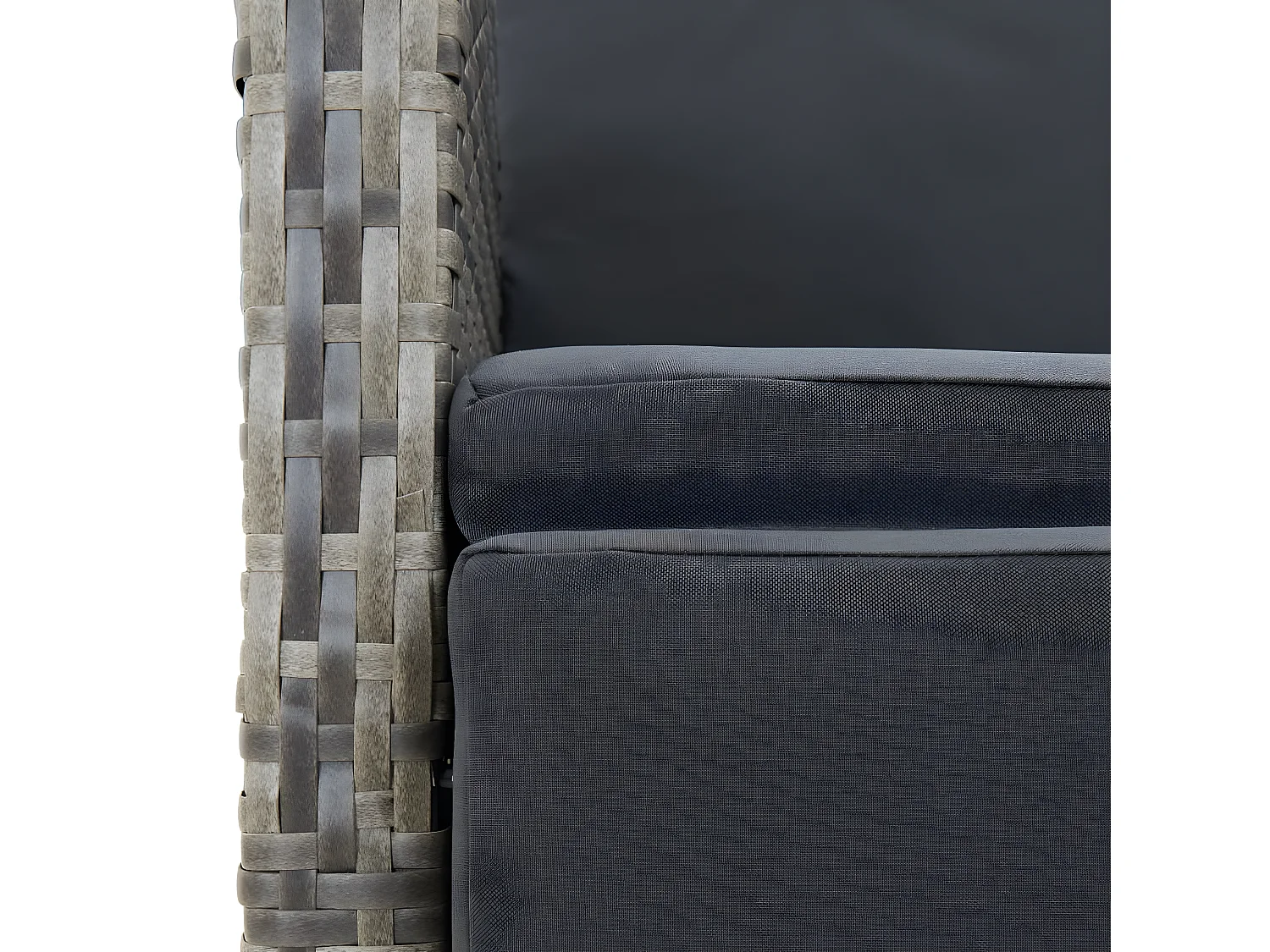 Ensemble à manger de jardin 9 pcs coussins gris résine tressée