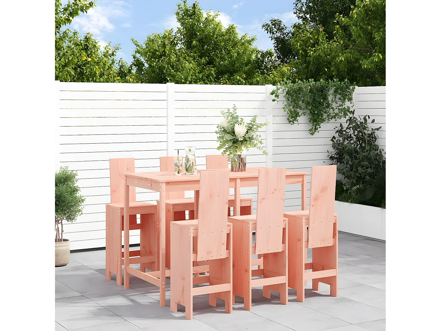 Ensemble de bar de jardin 7 pcs bois massif douglas