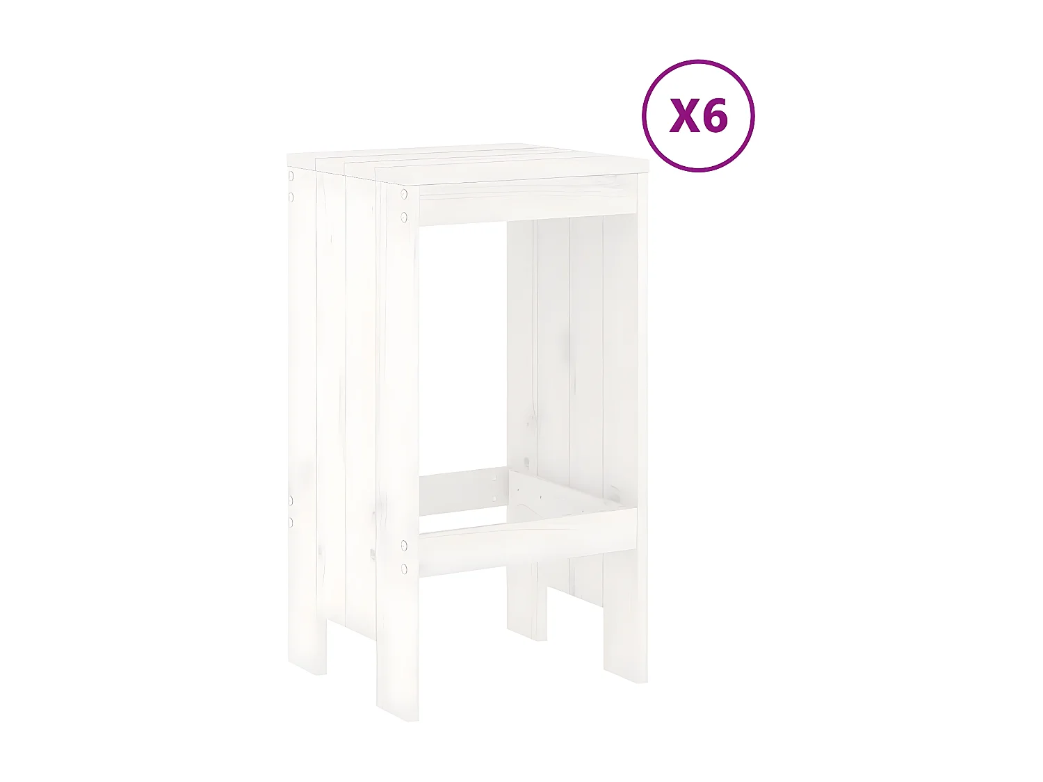 Ensemble de bar de jardin 7 pcs blanc bois de pin massif