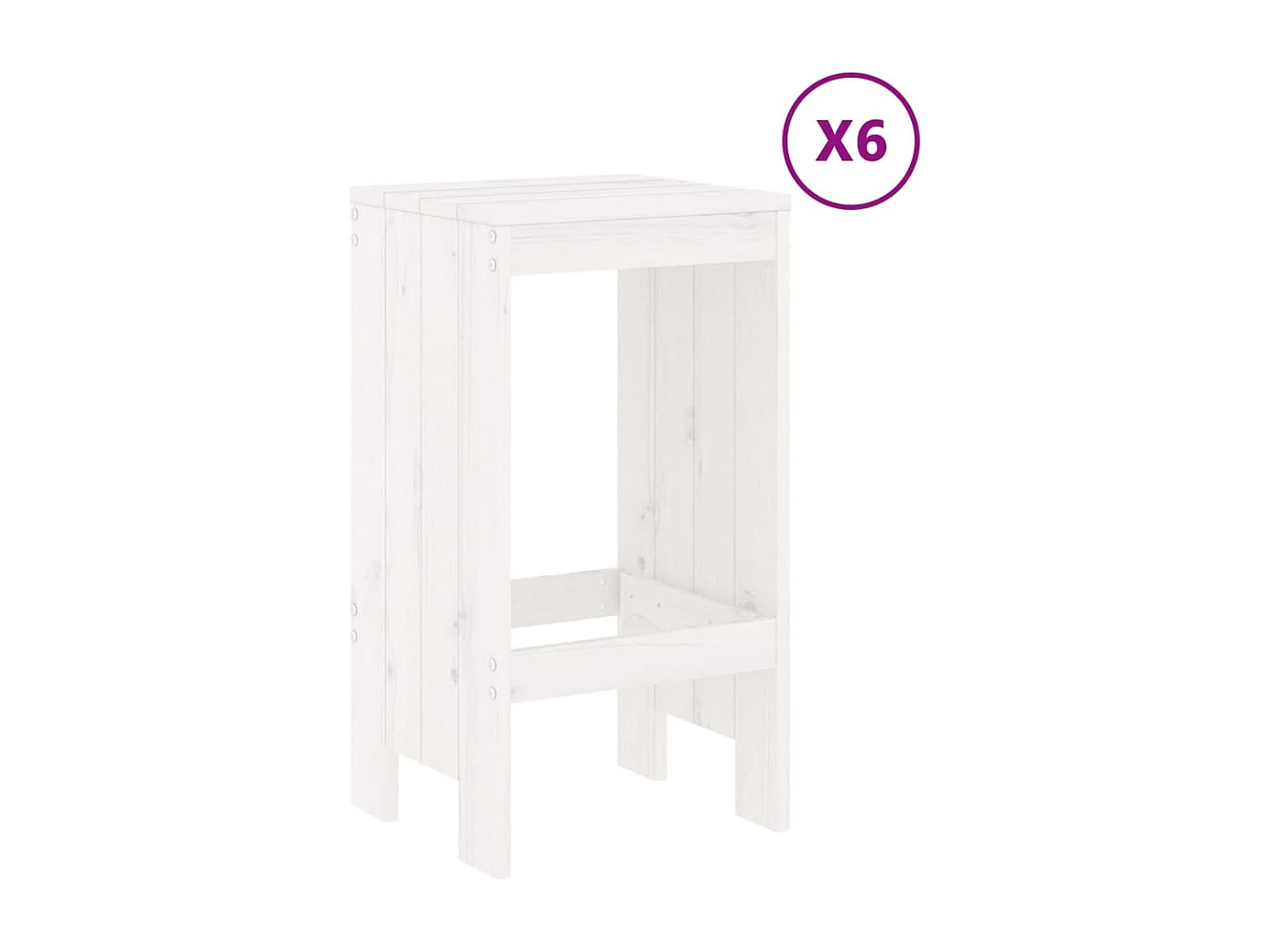 Ensemble de bar de jardin 7 pcs blanc bois de pin massif