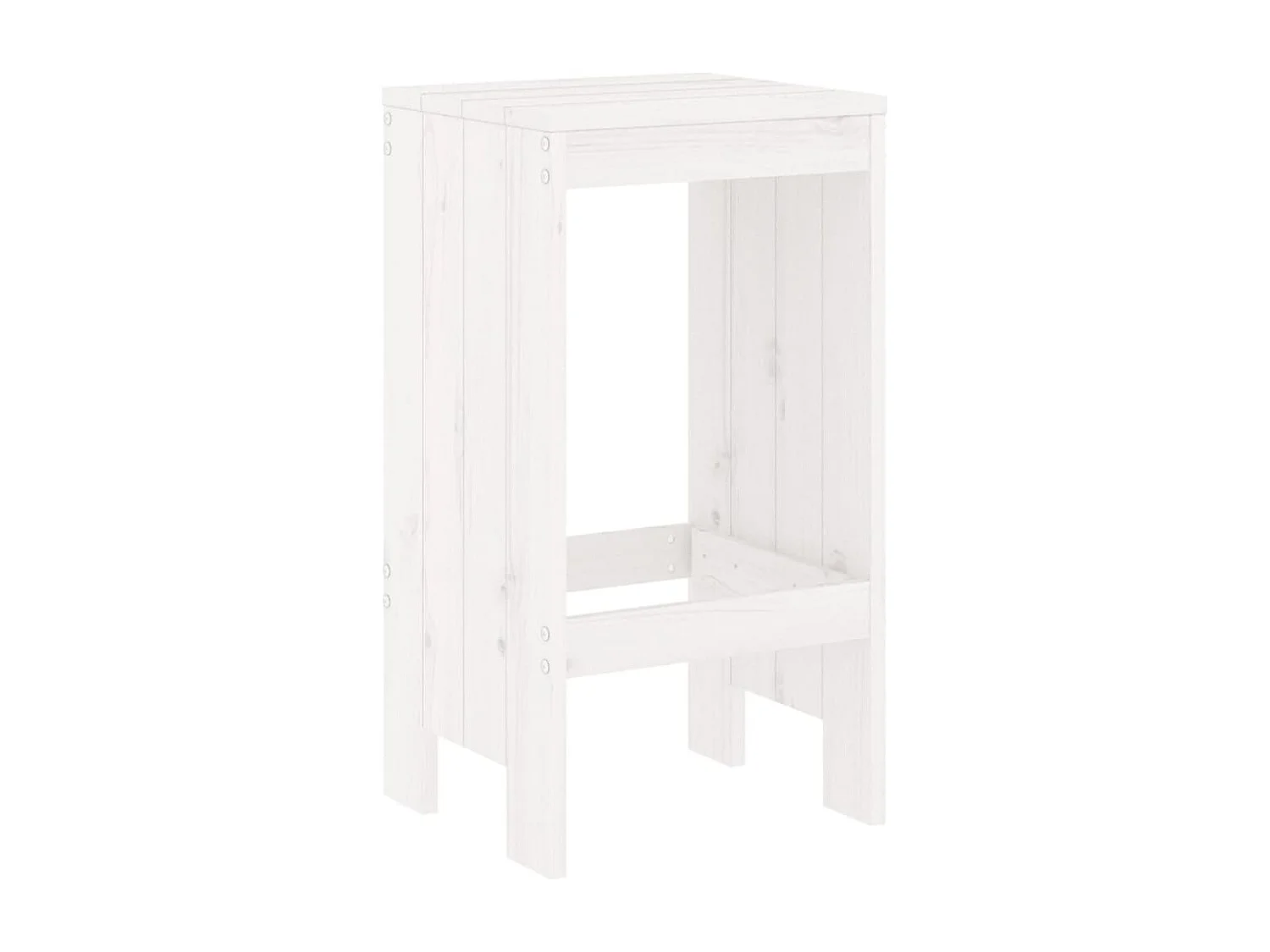 Ensemble de bar de jardin 7 pcs blanc bois de pin massif