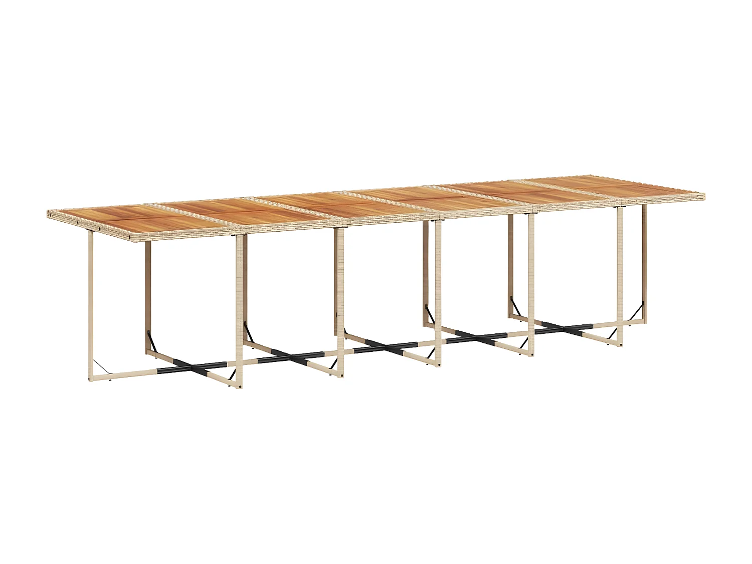 Ensemble à manger de jardin et coussins 17 pcs beige