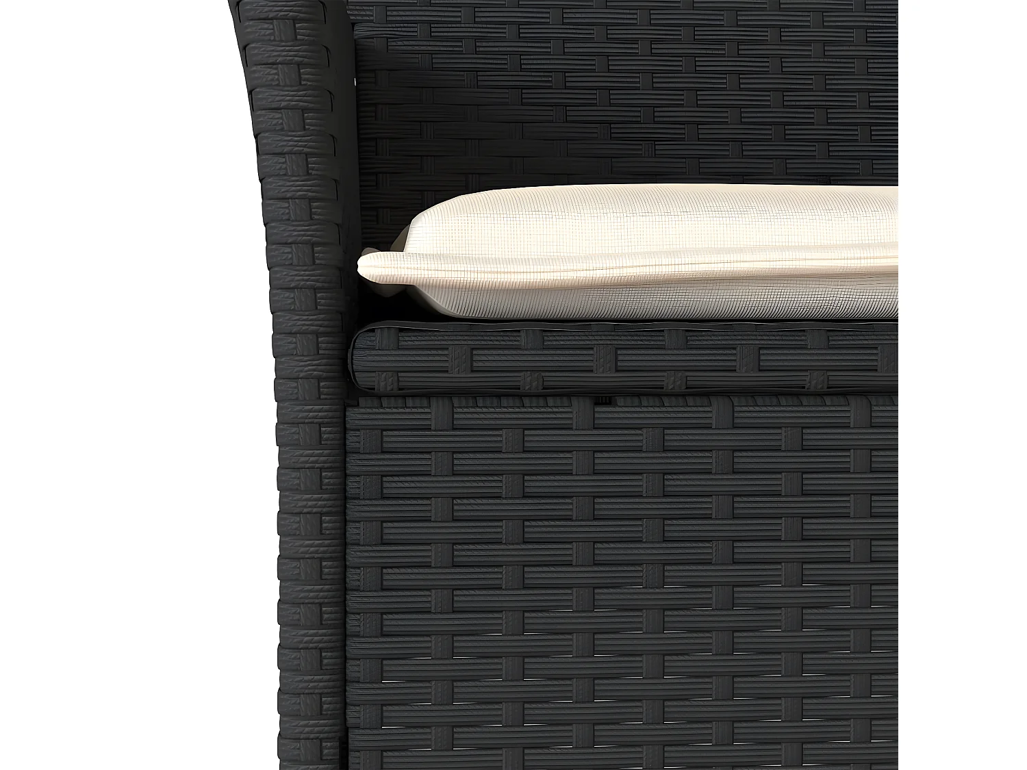 Ensemble à manger de jardin et coussins 7 pcs noir rotin acacia