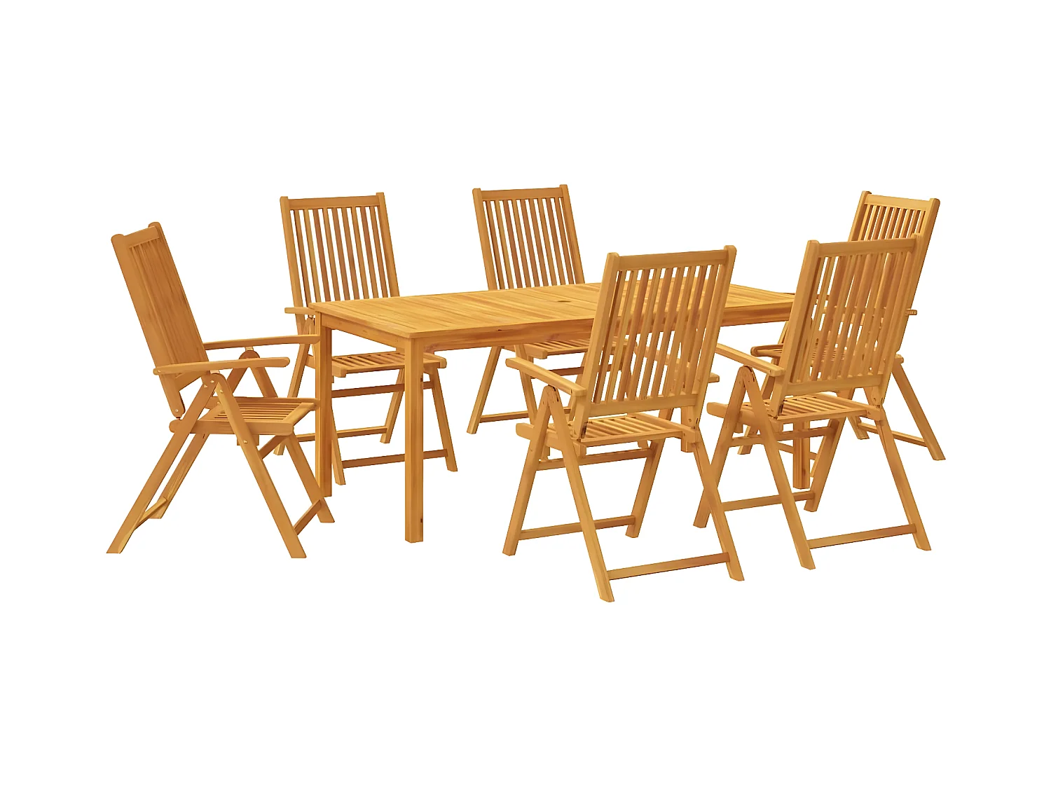 Ensemble à manger de jardin 7 pcs Bois d'acacia solide