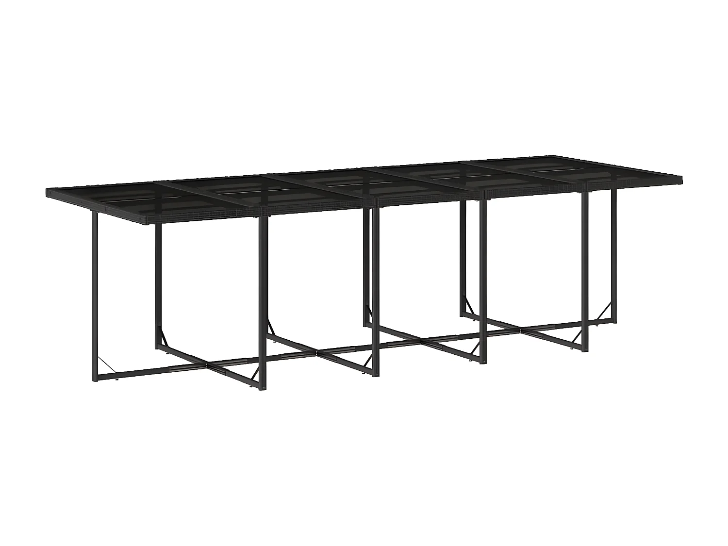 Ensemble à manger de jardin 15 pcs coussins noir résine tressée