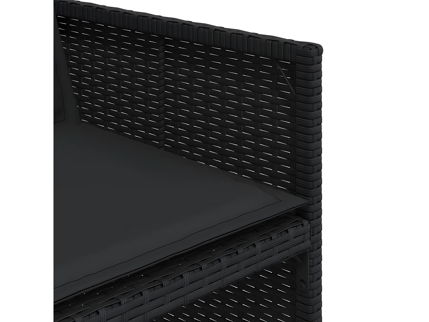 Ensemble à manger de jardin 15 pcs coussins noir résine tressée