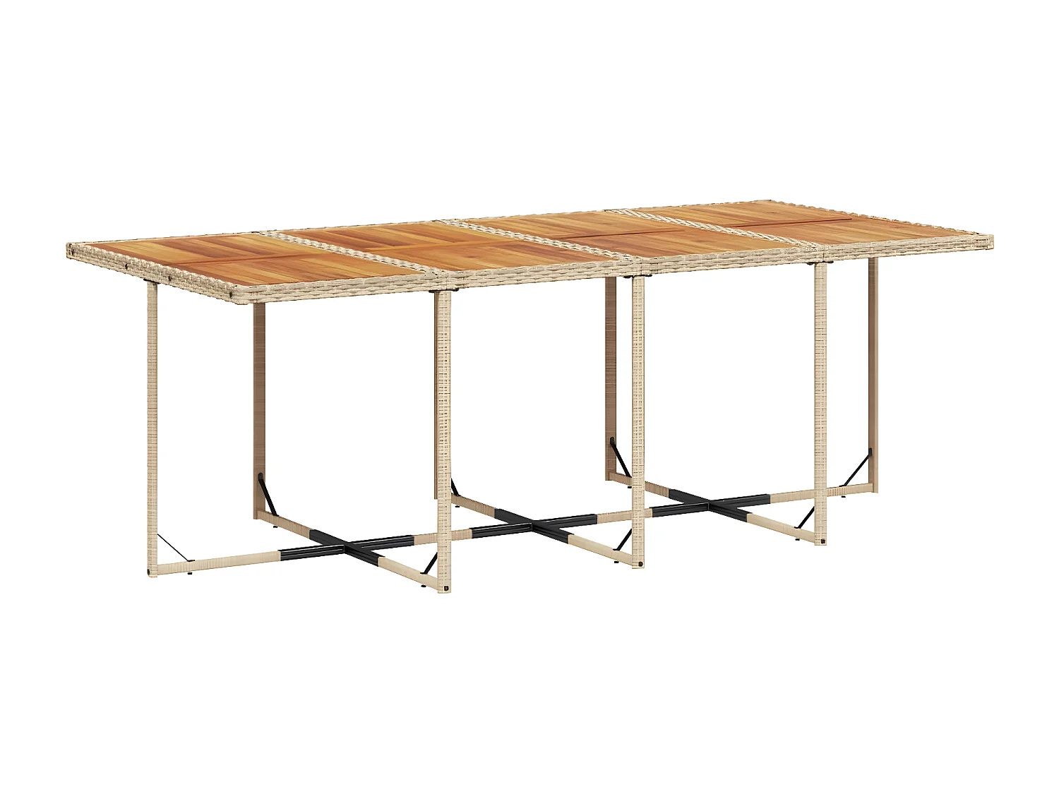 Ensemble à manger de jardin et coussins 13 pcs beige