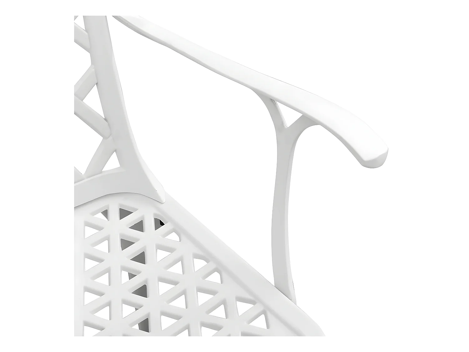 Ensemble à manger de jardin 5 pcs blanc aluminium coulé