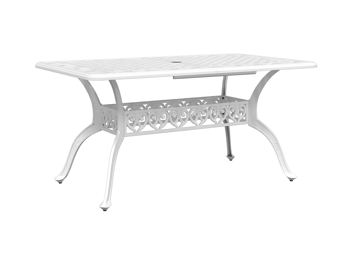 Ensemble à manger de jardin 5 pcs blanc aluminium coulé