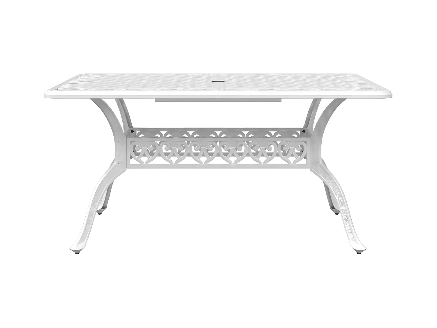 Ensemble à manger de jardin 5 pcs blanc aluminium coulé
