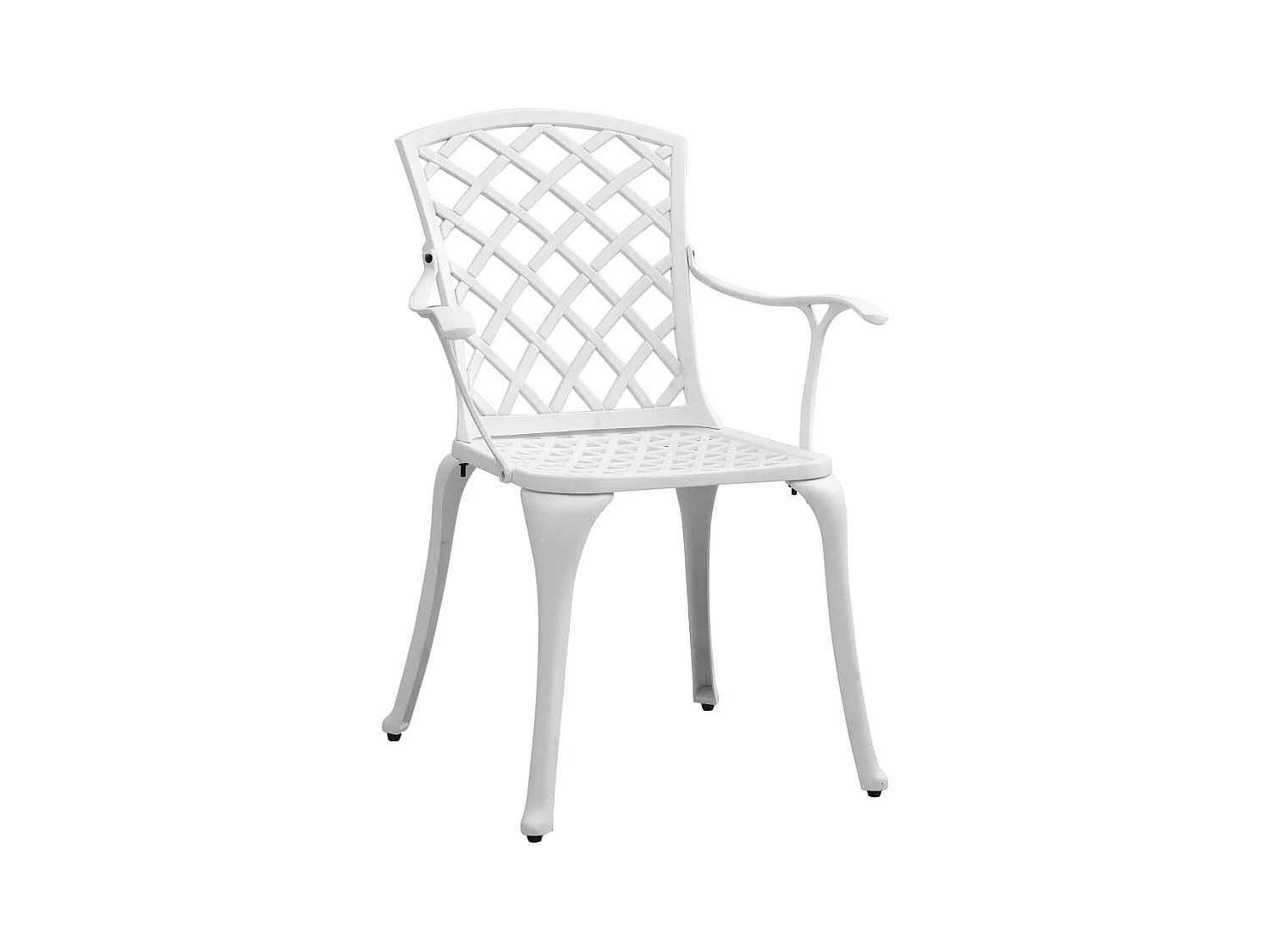 Ensemble à manger de jardin 5 pcs blanc aluminium coulé