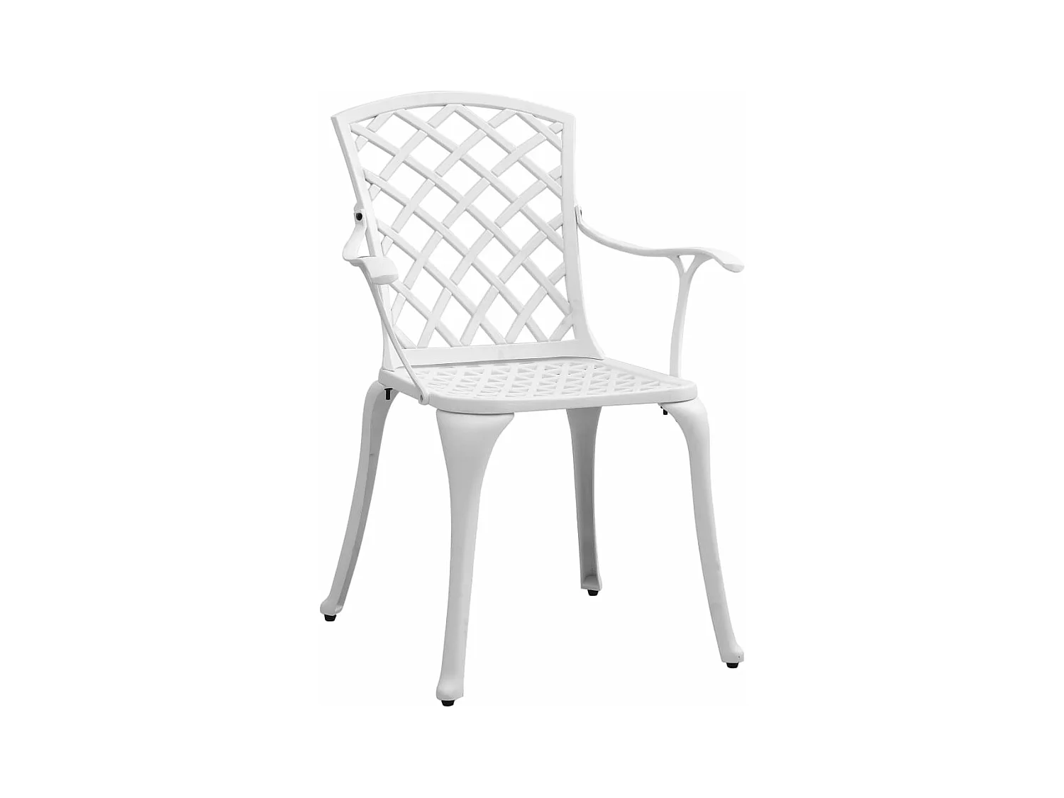 Ensemble à manger de jardin 5 pcs blanc aluminium coulé