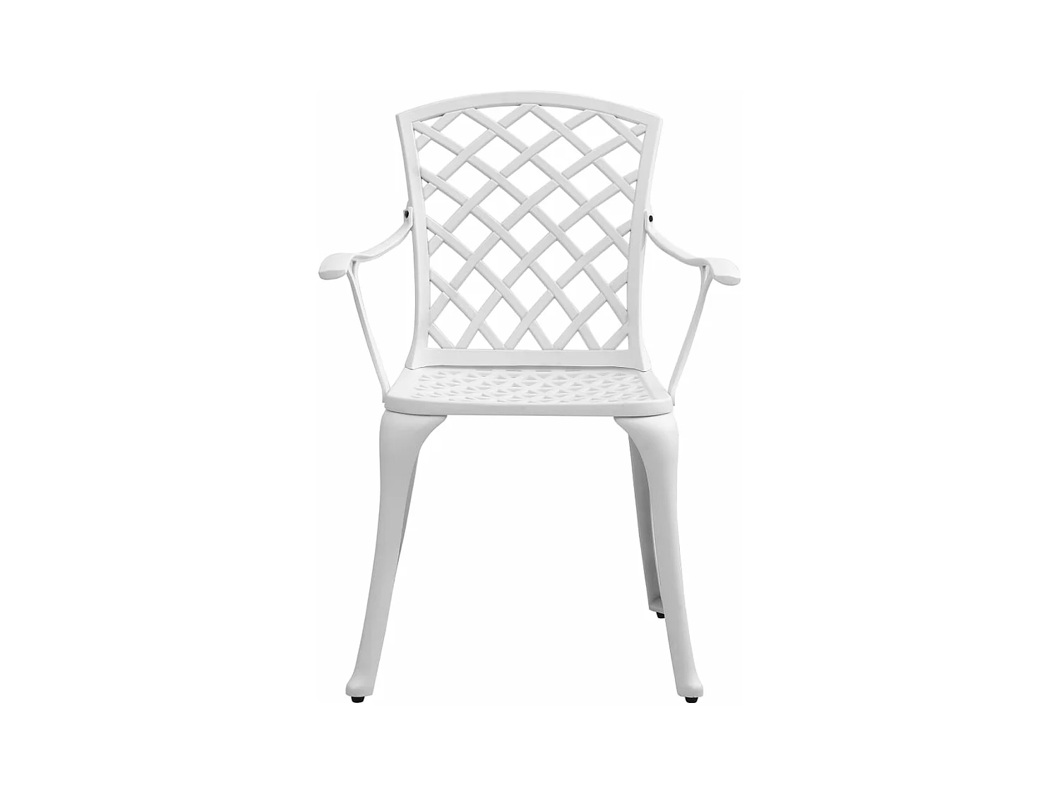 Ensemble à manger de jardin 5 pcs blanc aluminium coulé