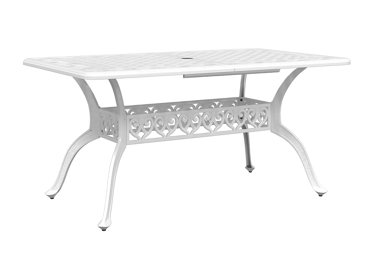 Ensemble à manger de jardin 5 pcs blanc aluminium coulé