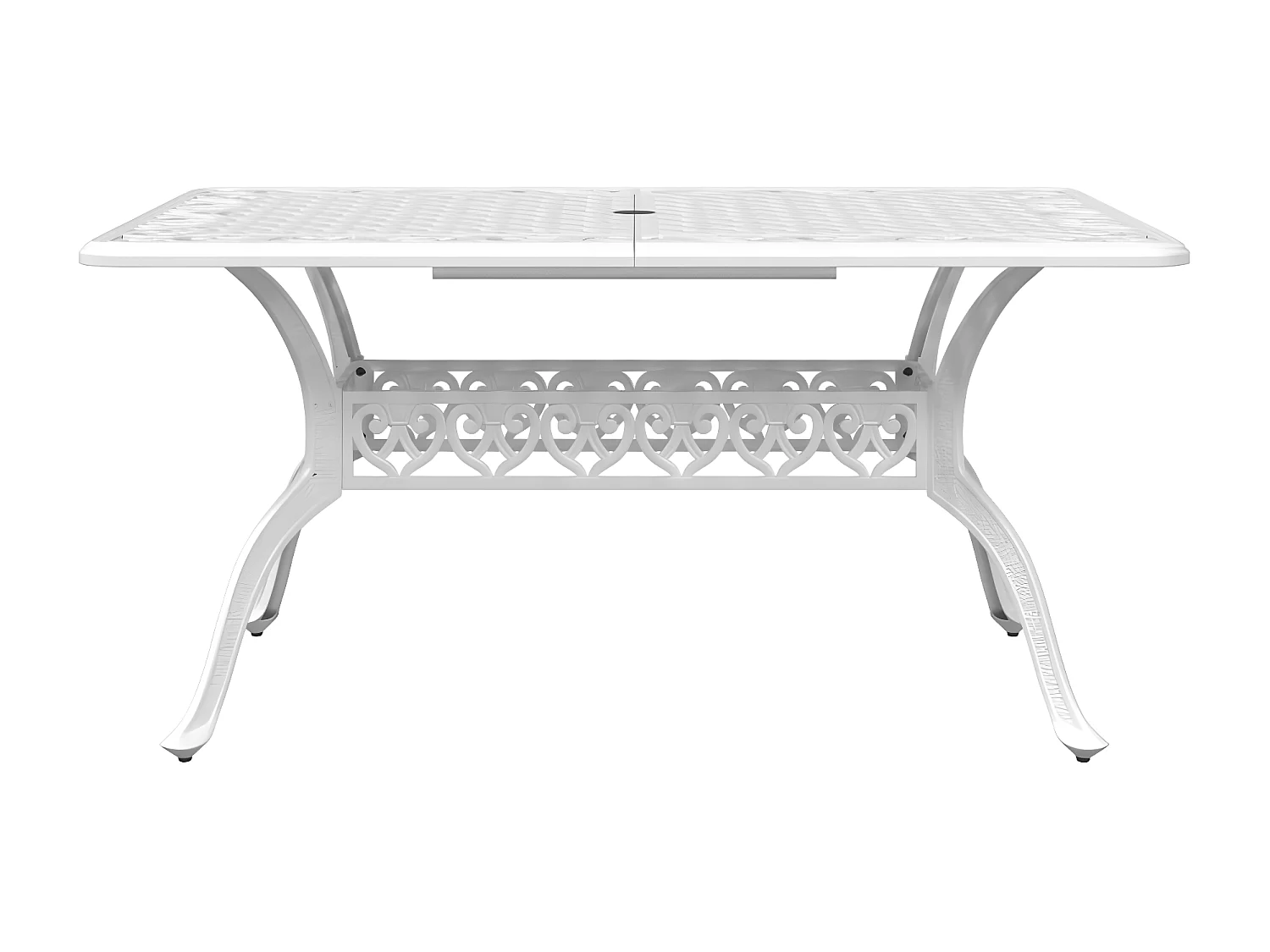 Ensemble à manger de jardin 5 pcs blanc aluminium coulé