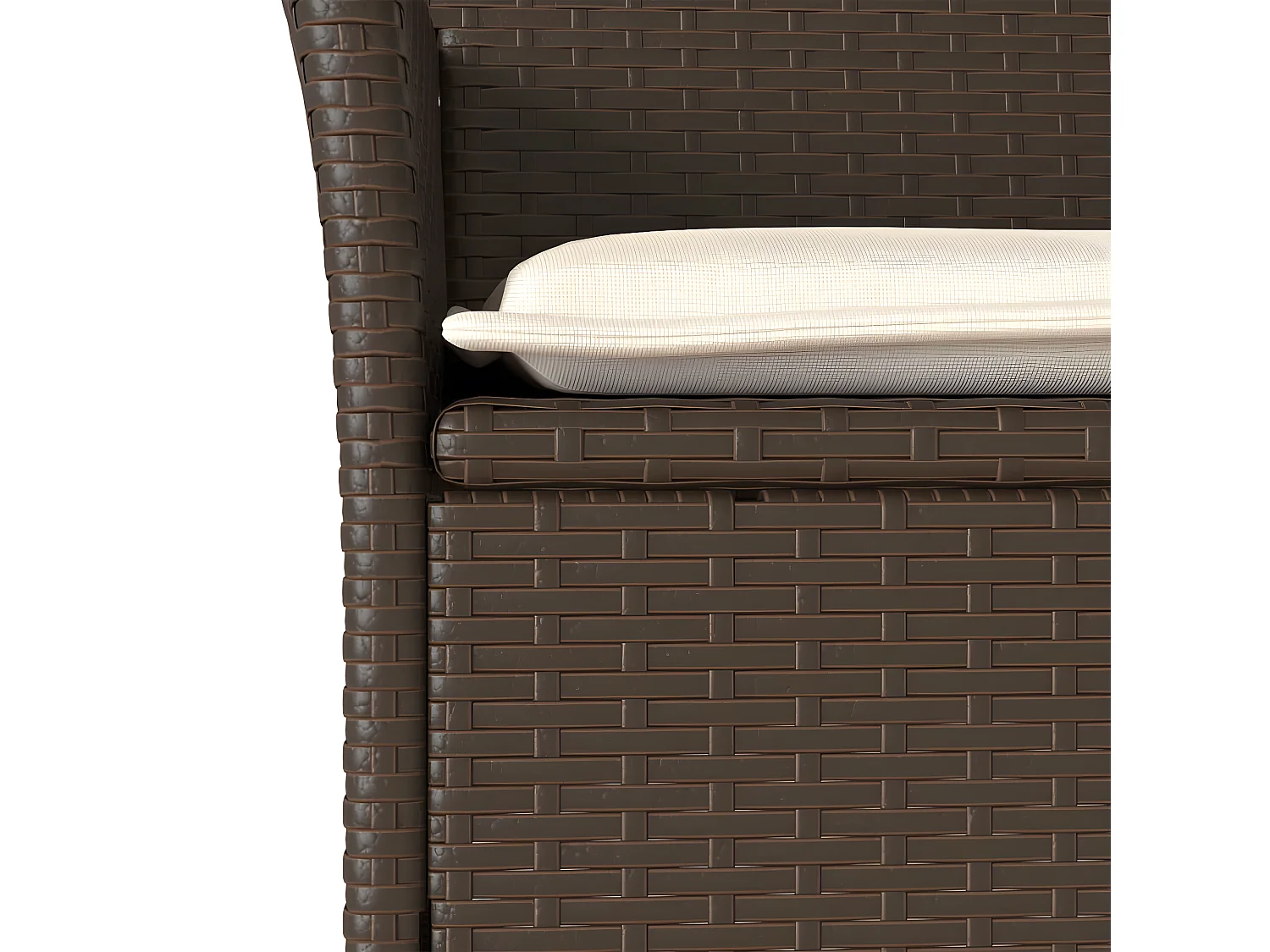 Ensemble à manger de jardin et coussins 3pcs marron rotin verre